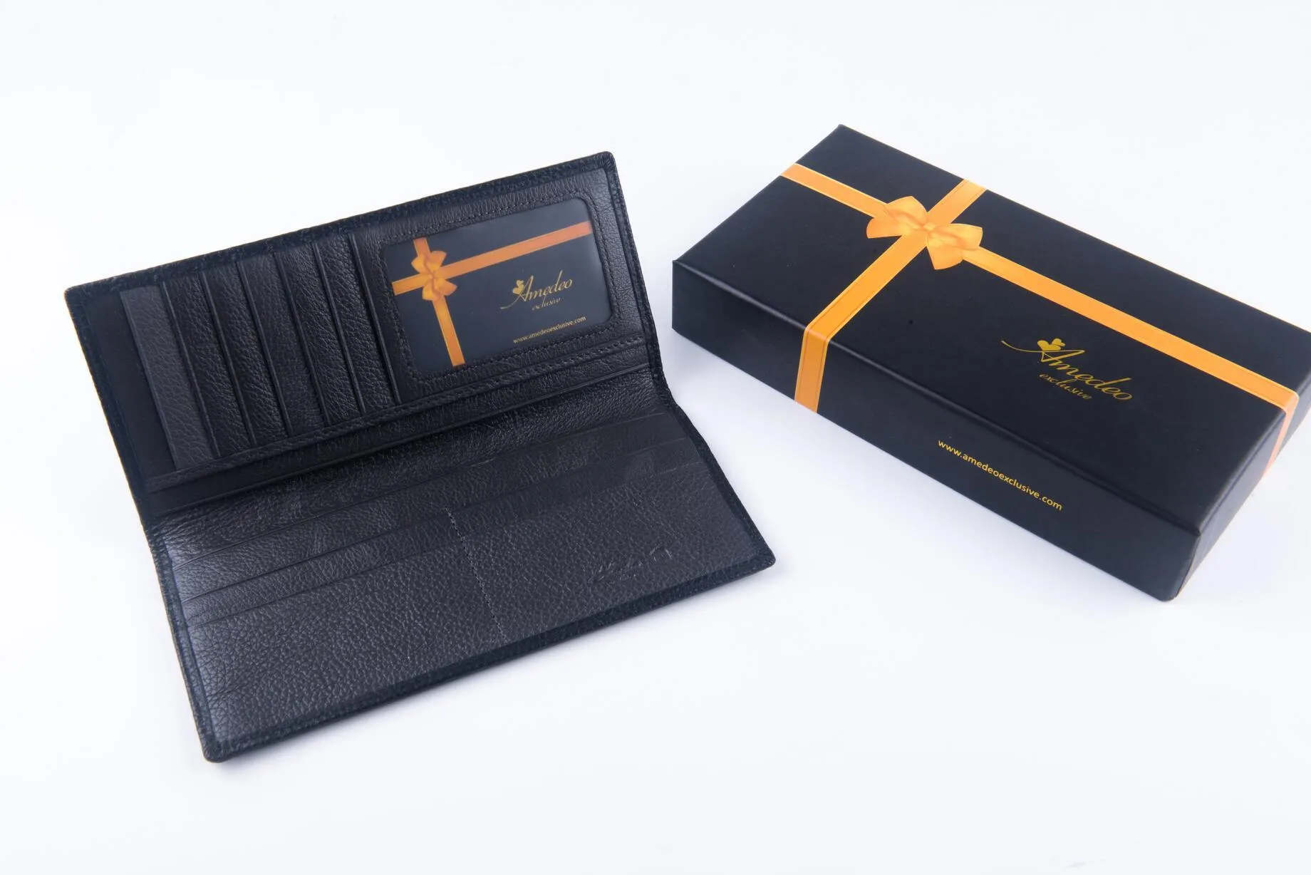 Black Genuine leather wallet for men – Long Size Slim Luxury Purse