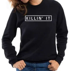 Black Killin It Sweatshirt For Women Fine Fashions