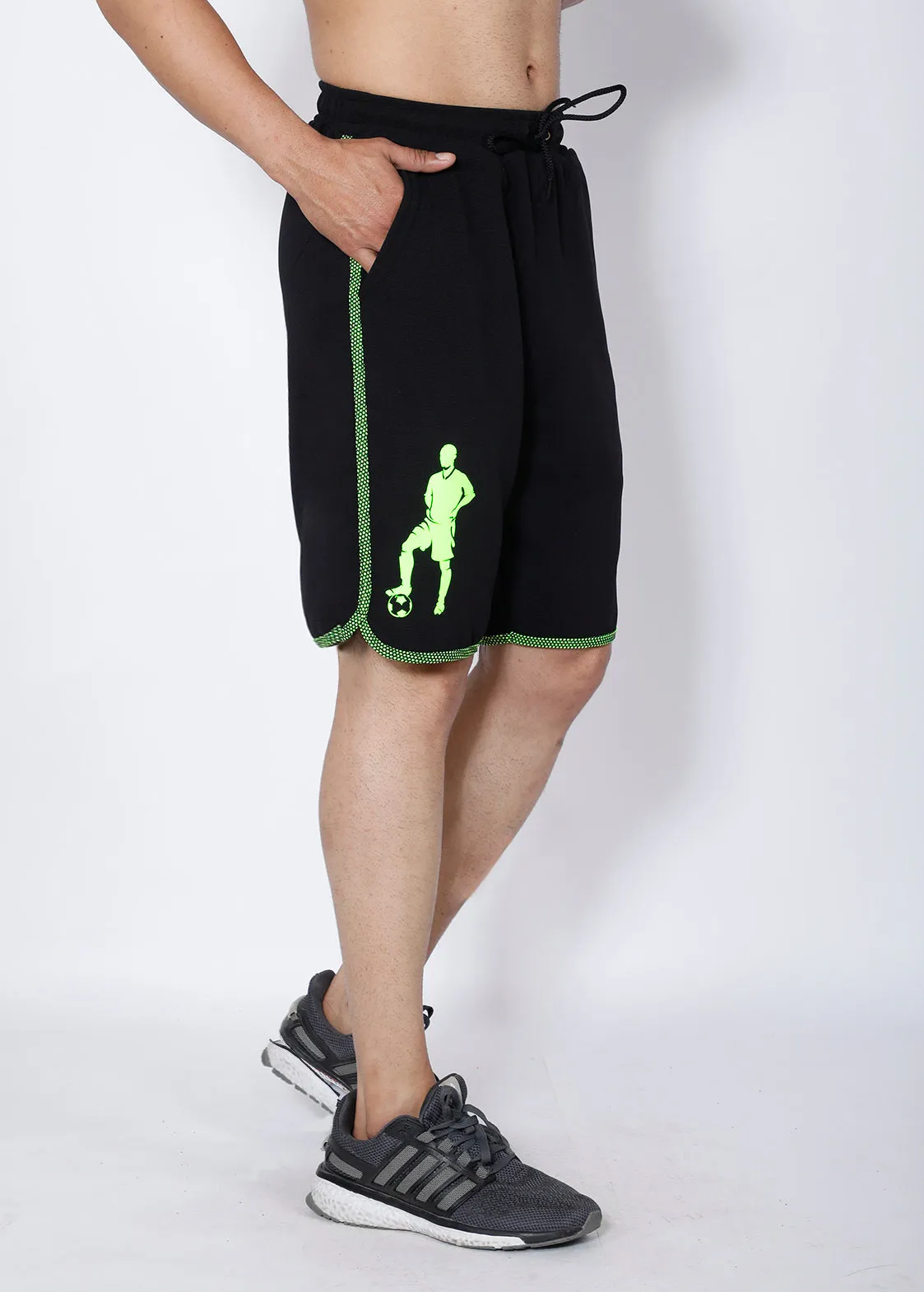 Black Neon Football Shorts