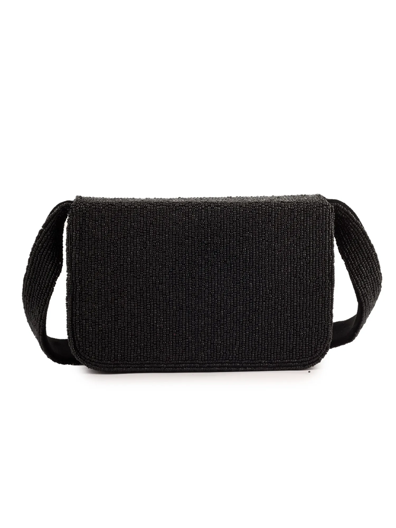 Black Rose Beaded Purse