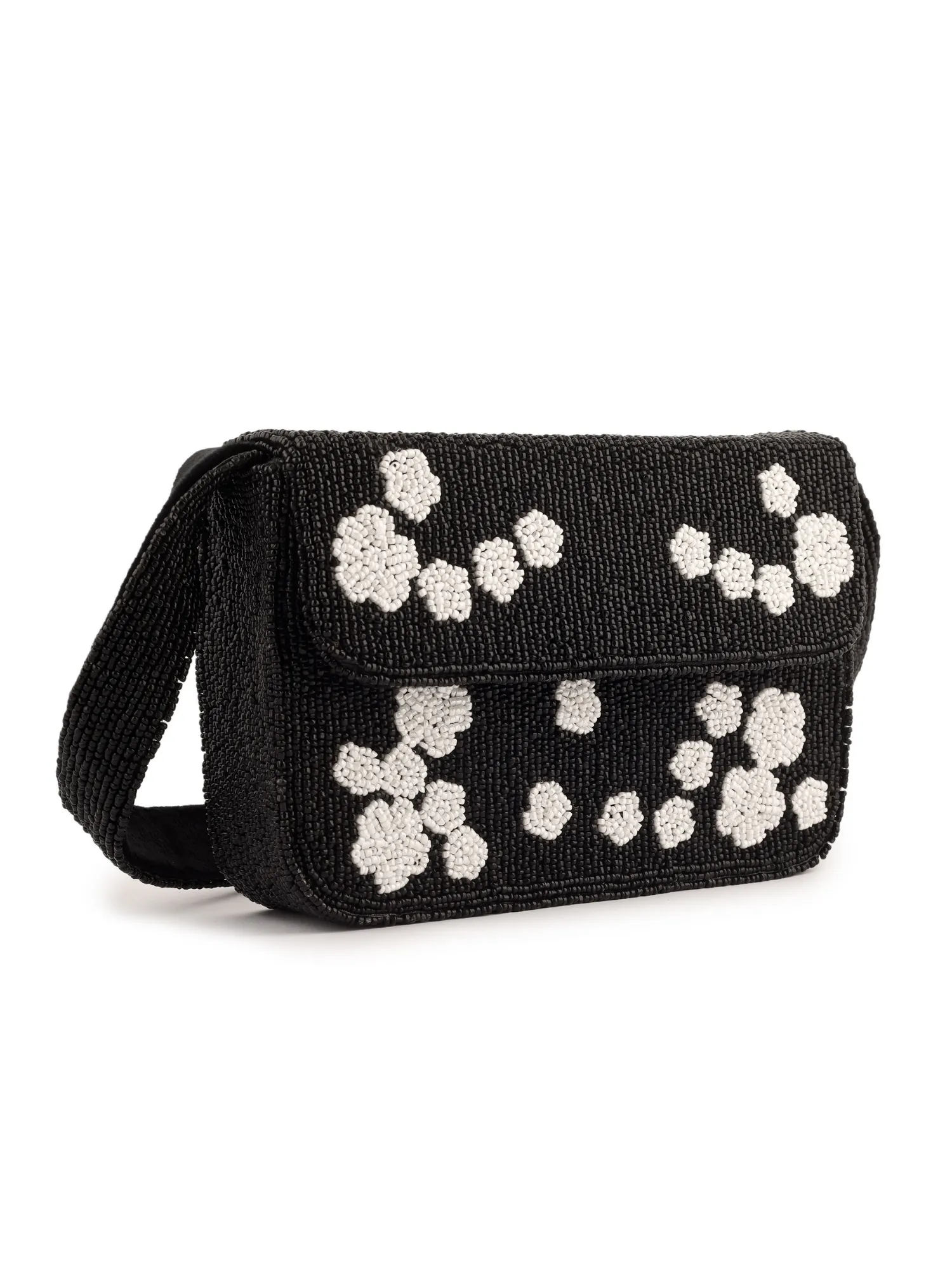 Black Rose Beaded Purse