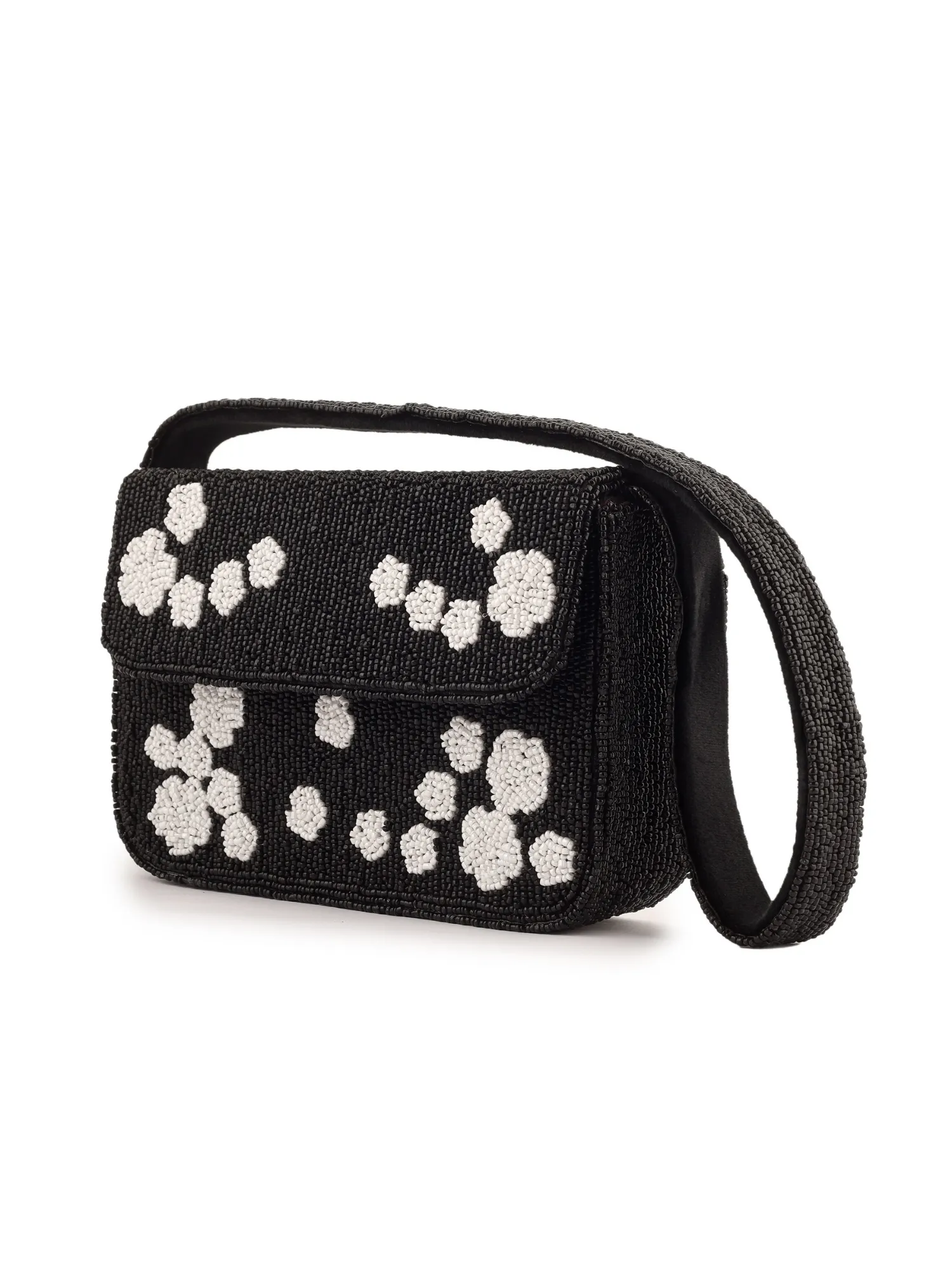 Black Rose Beaded Purse