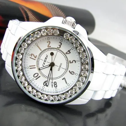 Bling Rhinestone SINOBI Luxury steel Quartz Watch Women Clock female Ladies Dress Wristwatch Gift Silver Gold 2017 relojes mujer