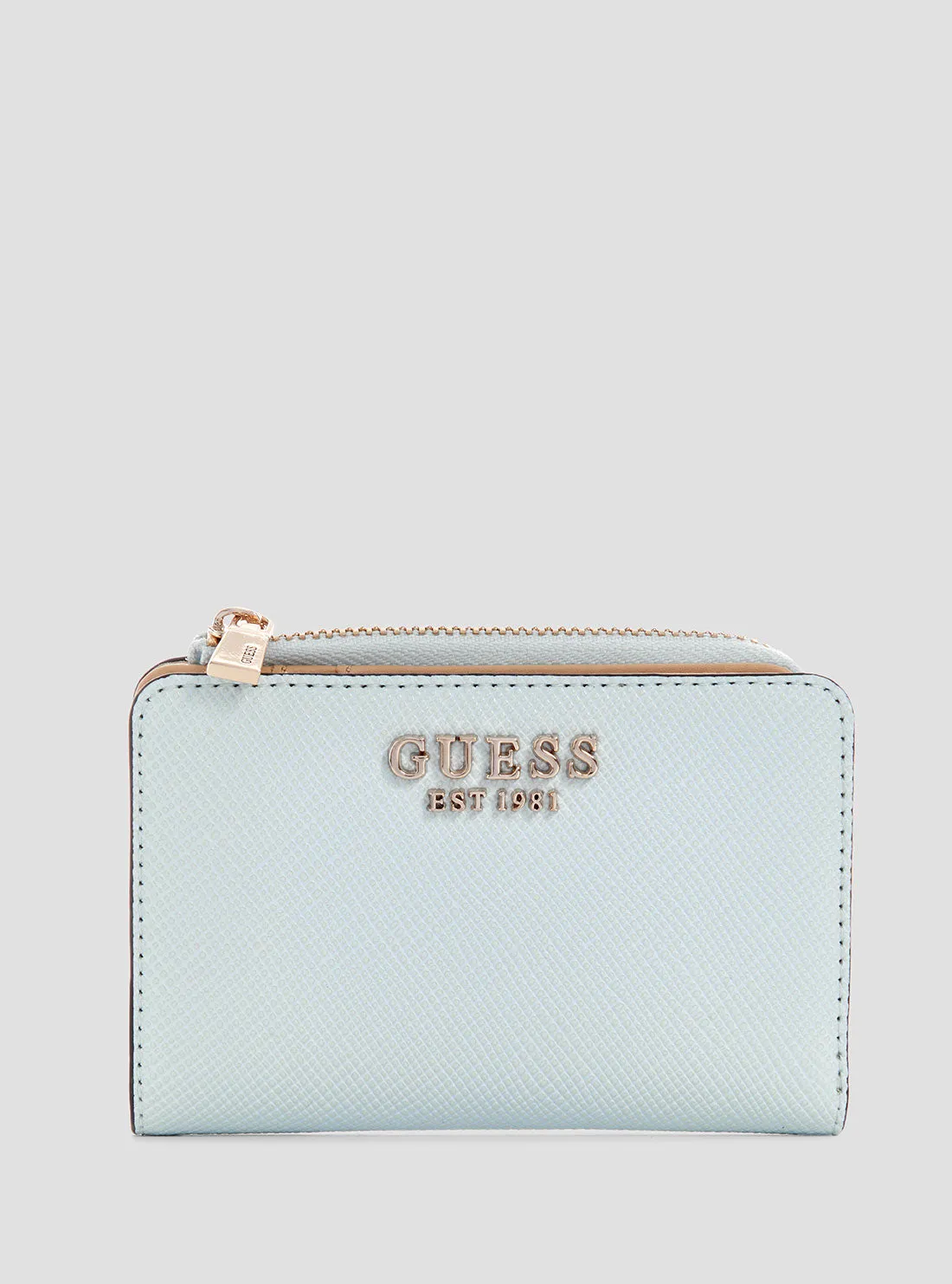 Blue Laurel Zip Card Case Wallet
