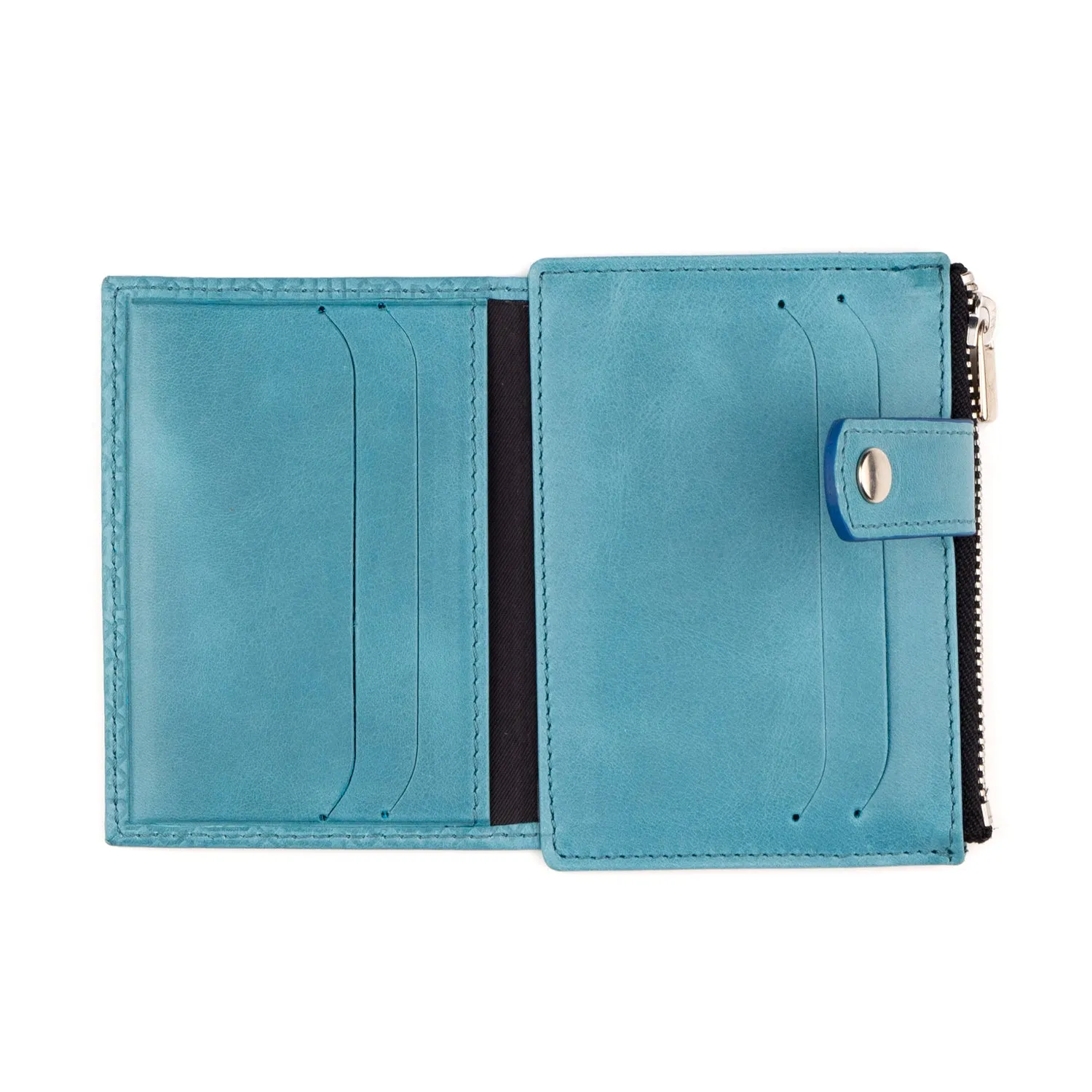 Blue Slim wallet with Coin pocket Farid