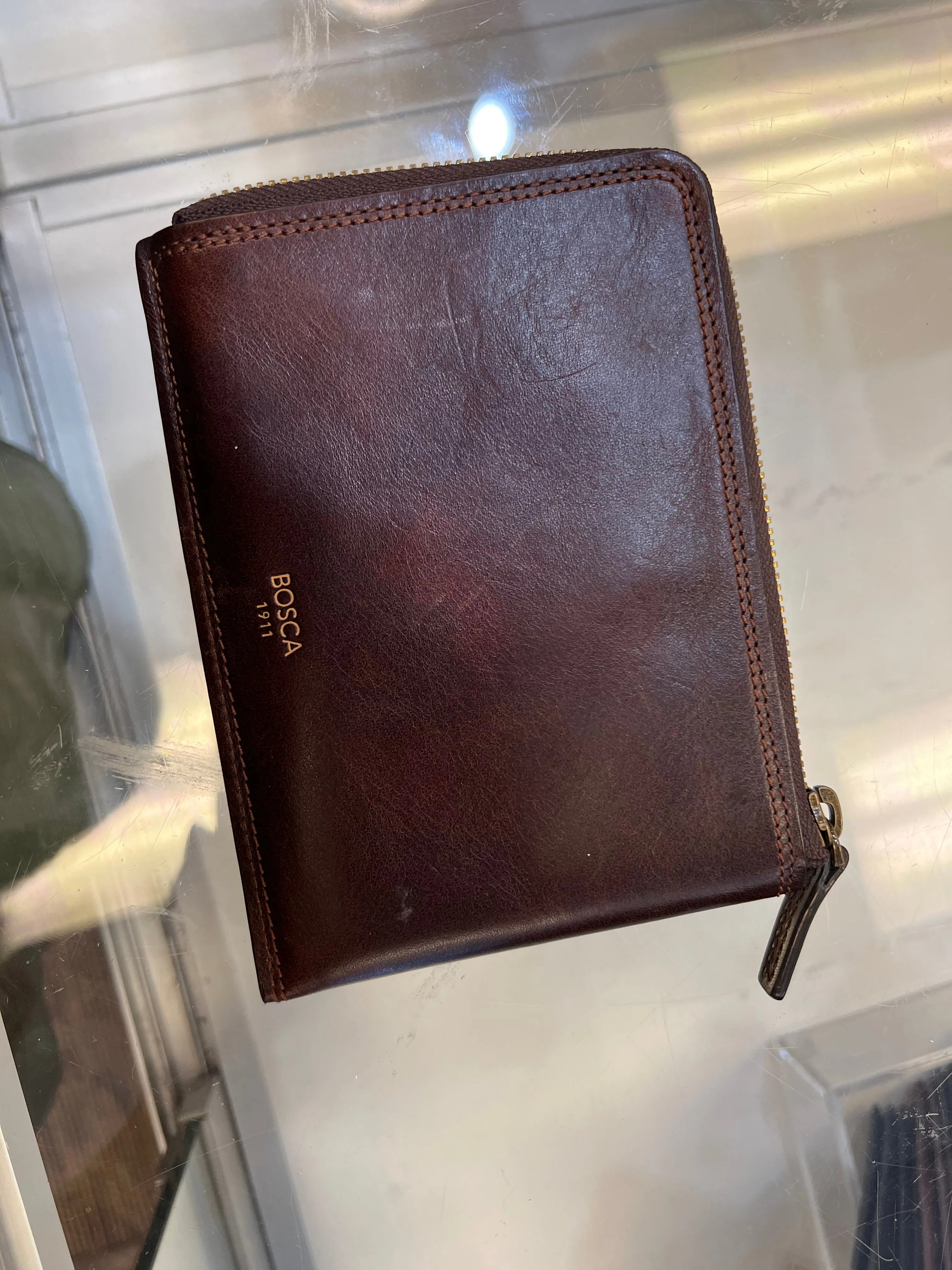 Bosca Dolce Zippered Leather Wallet
