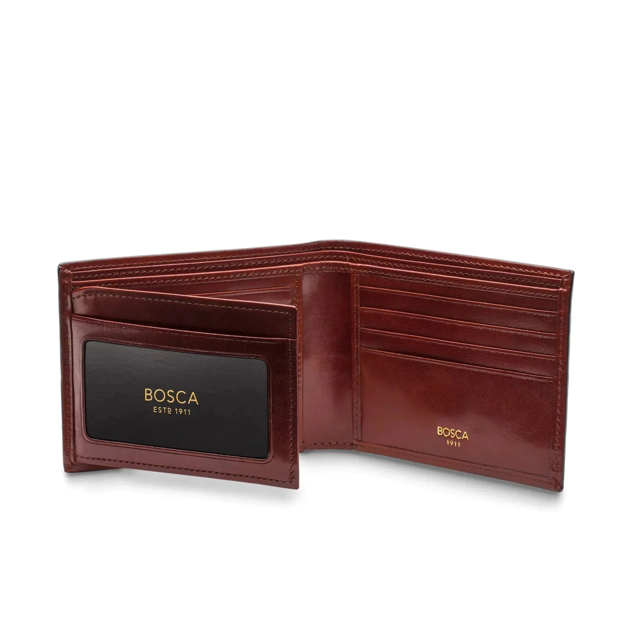 Bosca Old Leather Bifold Wallet with Card / ID Flap