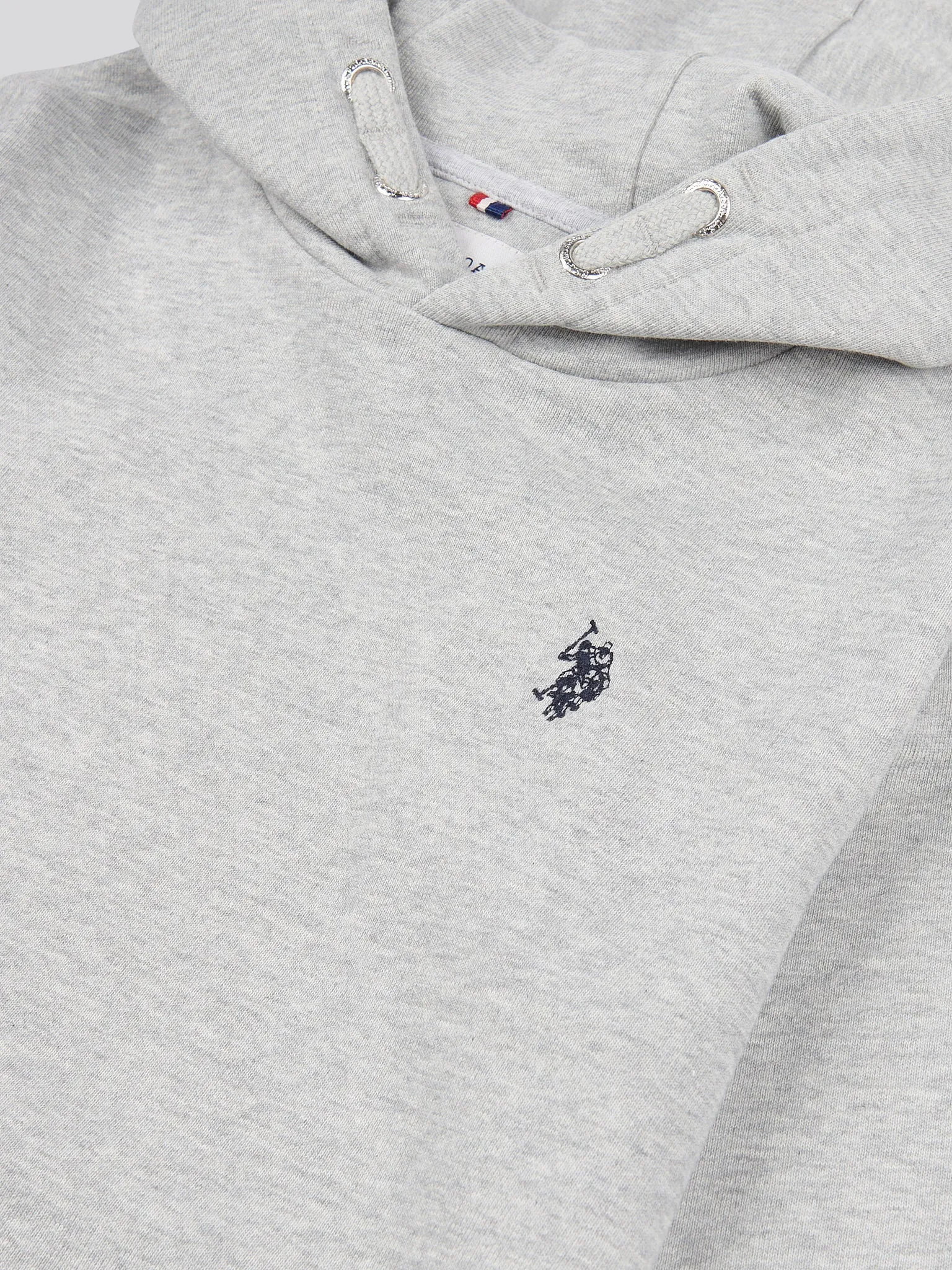 Boys Double Horsemen Hoodie in Mid Grey Marl