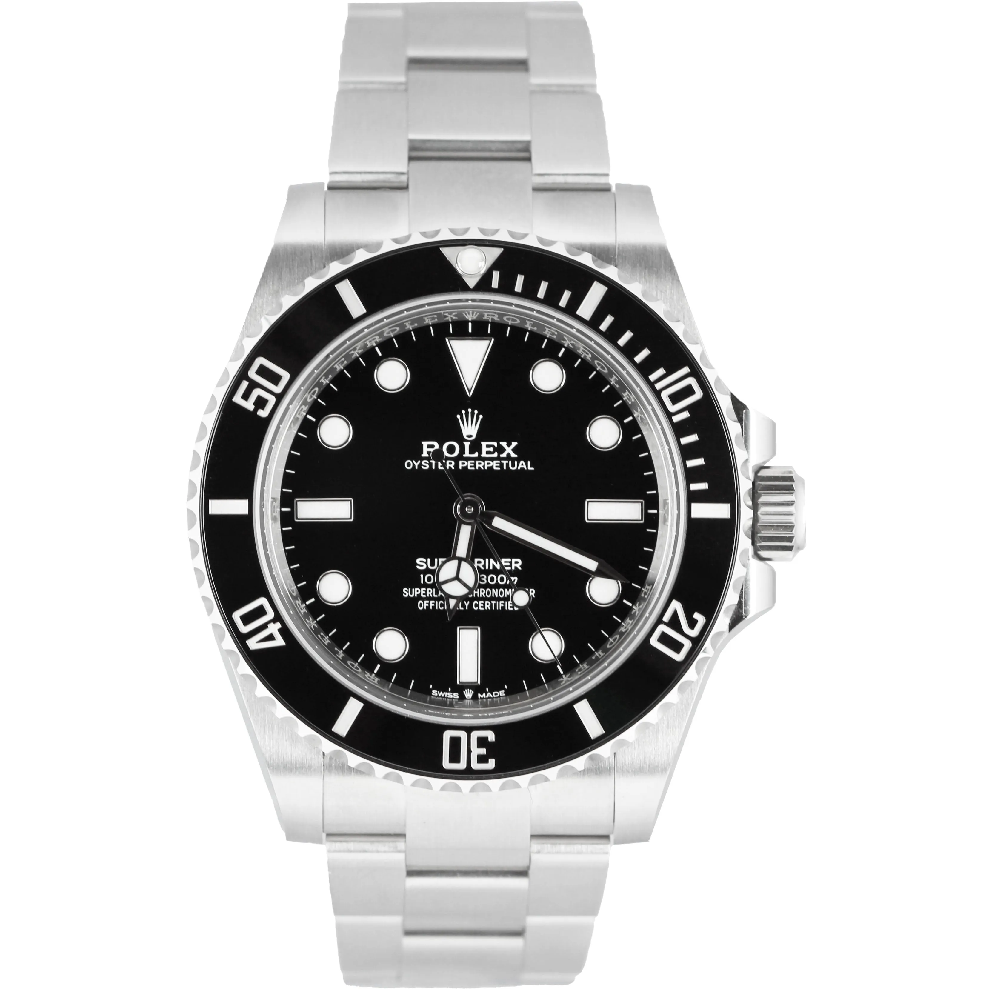 BRAND NEW 2021 Rolex Submariner 4mm No-Date Black Ceramic Steel 124060 Watch B&P