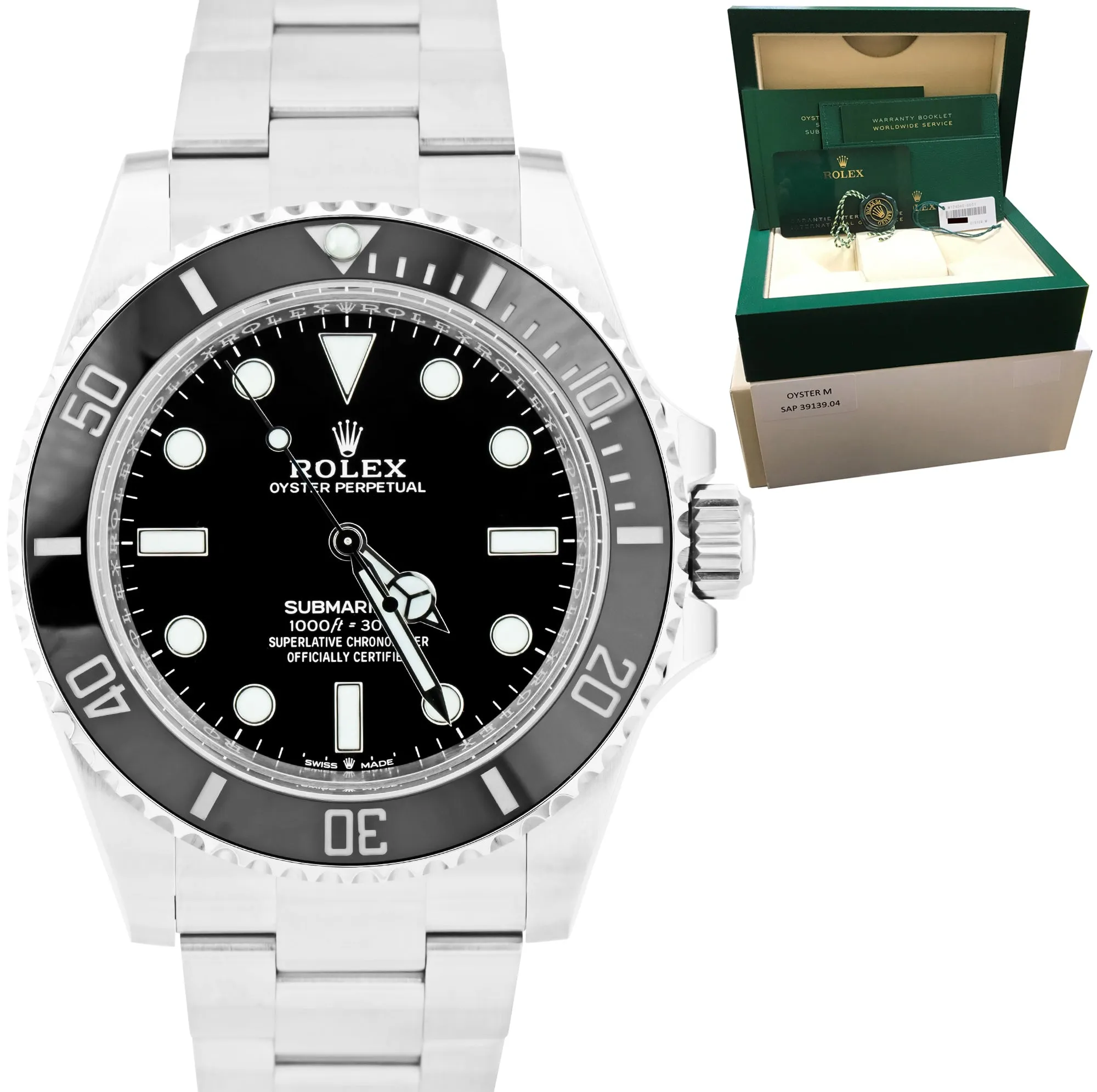 BRAND NEW 2022 Rolex Submariner 41mm No-Date Black Ceramic Watch 124060 LN