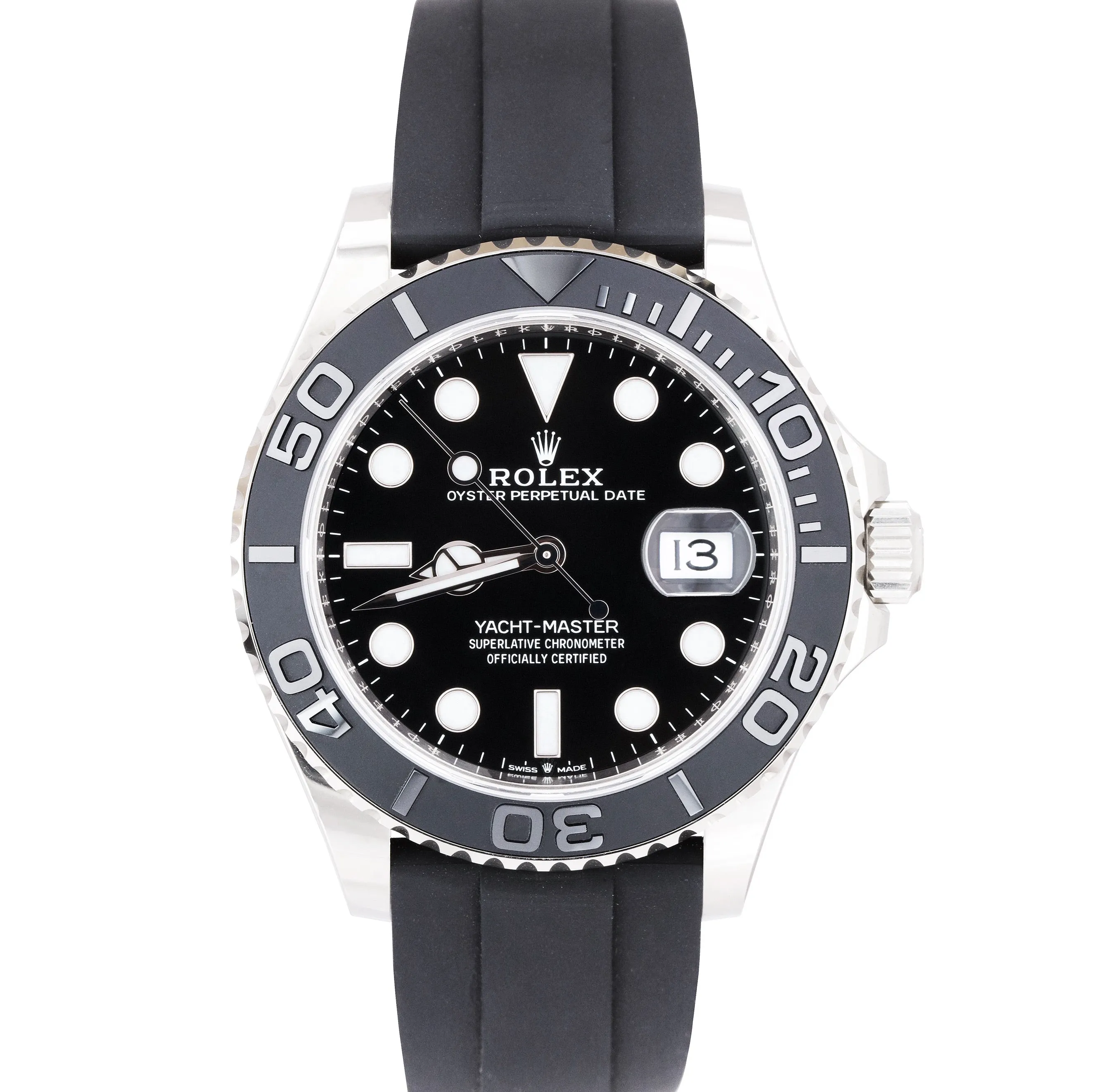 BRAND NEW MAY 2021 Rolex Yacht-Master White Gold Oysterflex 42mm Watch 226659