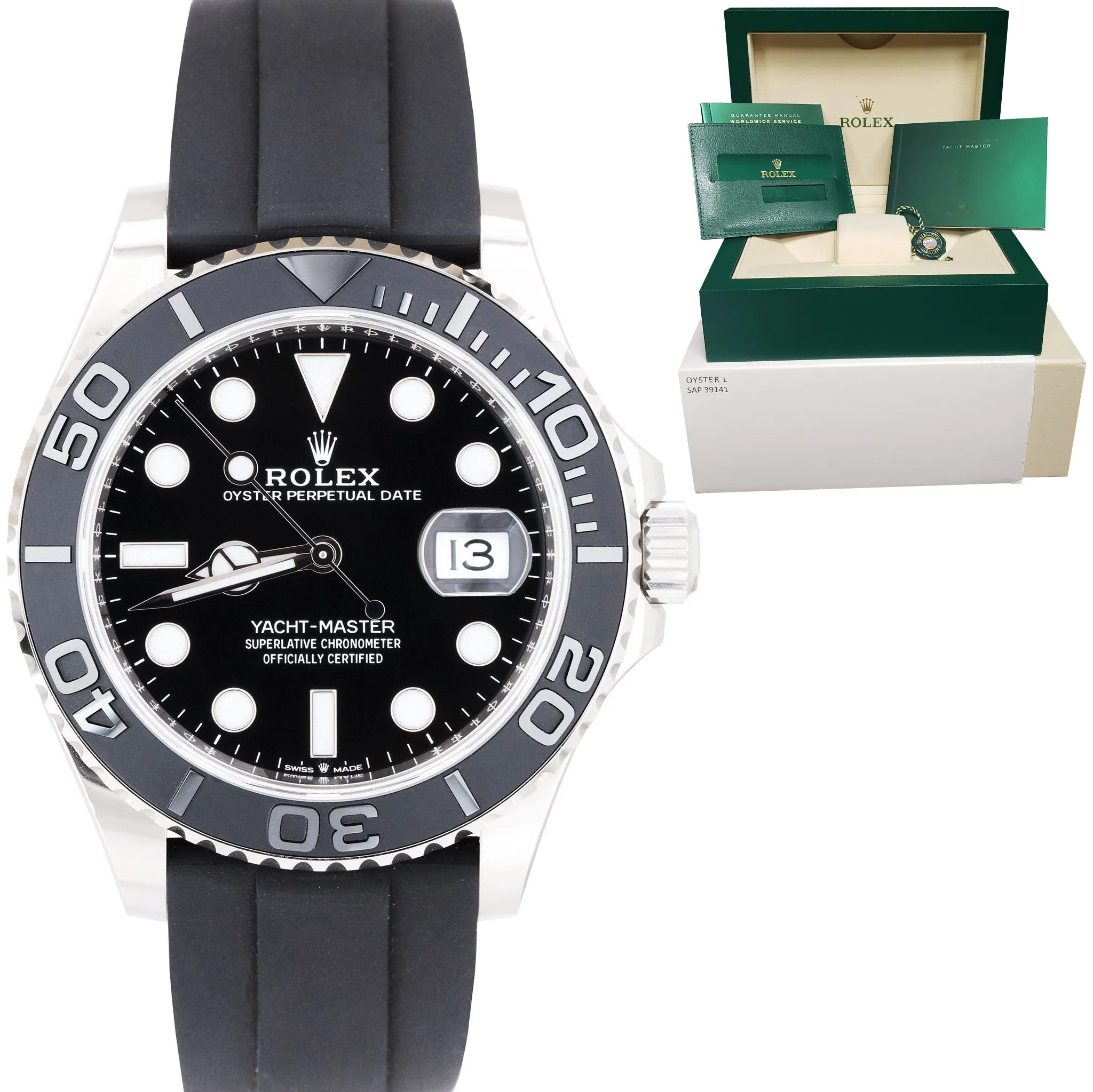BRAND NEW MAY 2021 Rolex Yacht-Master White Gold Oysterflex 42mm Watch 226659