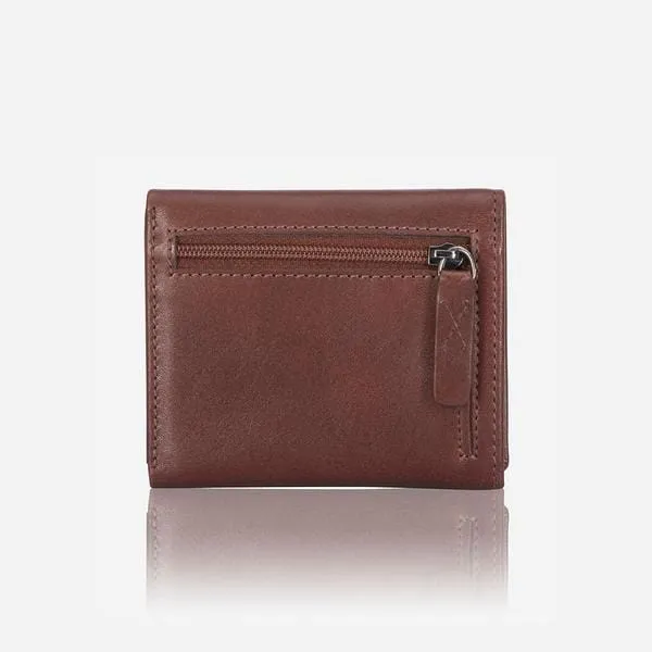 Brando Compact Upright Trifold Leather Wallet Brown