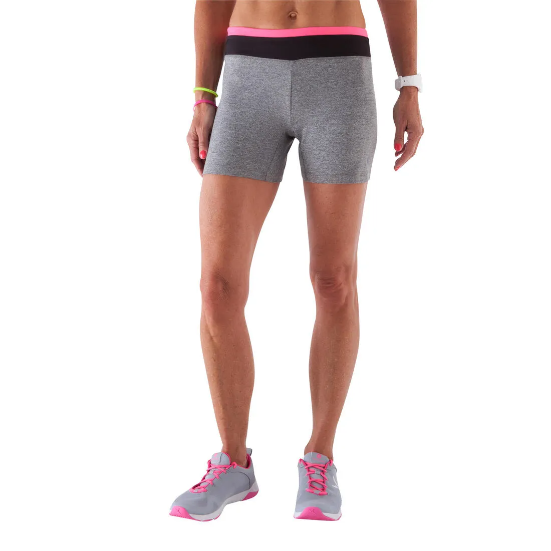 Breathe Women's Fitness Tight Shorts - Mottled Grey