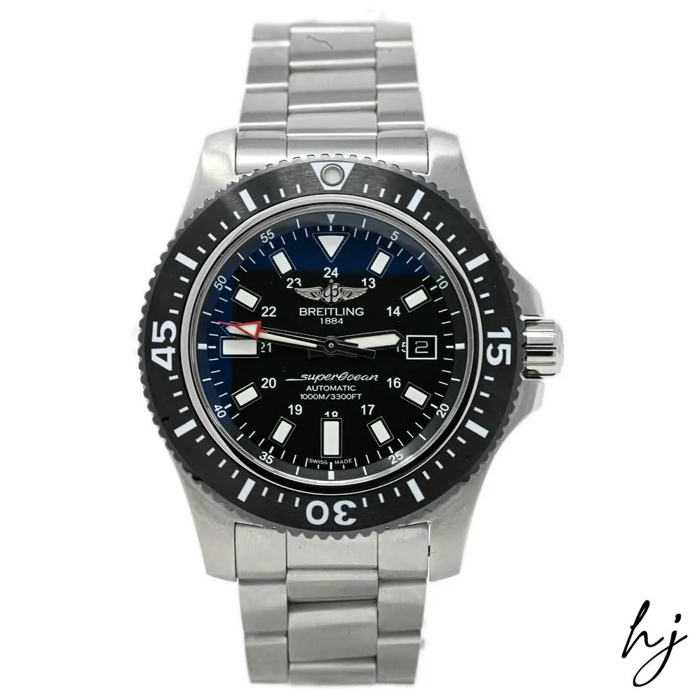 Breilting Men's Superocean Stainless Steel 44mm Black Stick Dial Watch Reference #: Y1739310/BF45