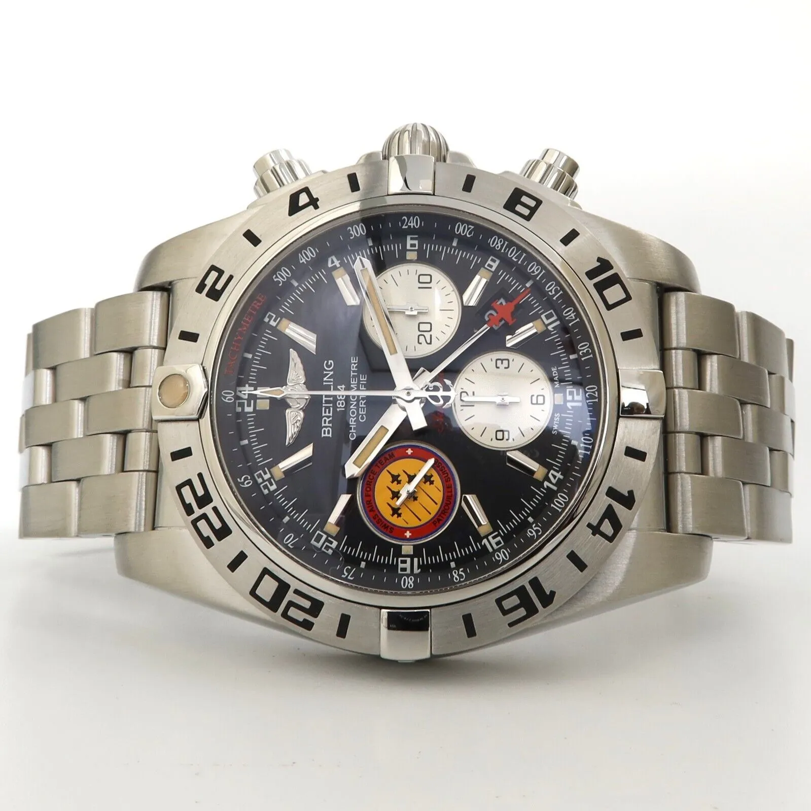 Breitling Chronomat GMT Black Dial 44MM Patrouille Swiss Limited Edition AB0420