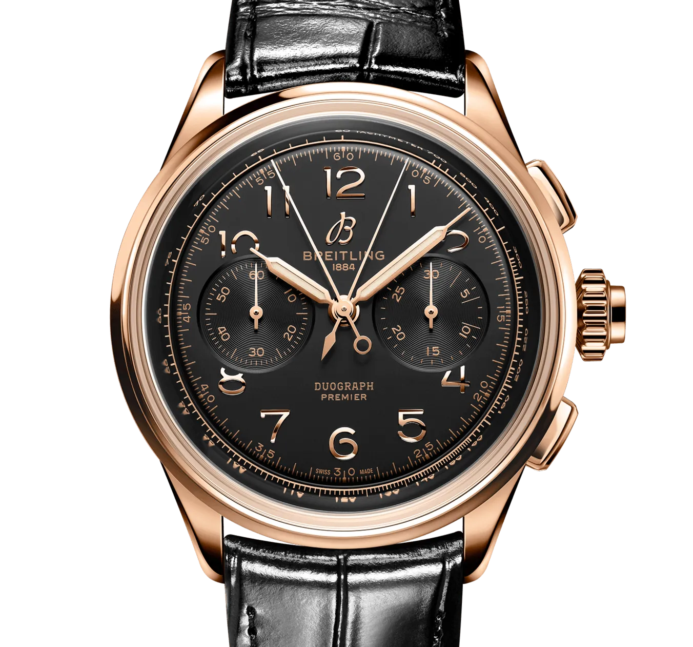 Breitling Premier B15 Duograph 42 Watch with Black Dial