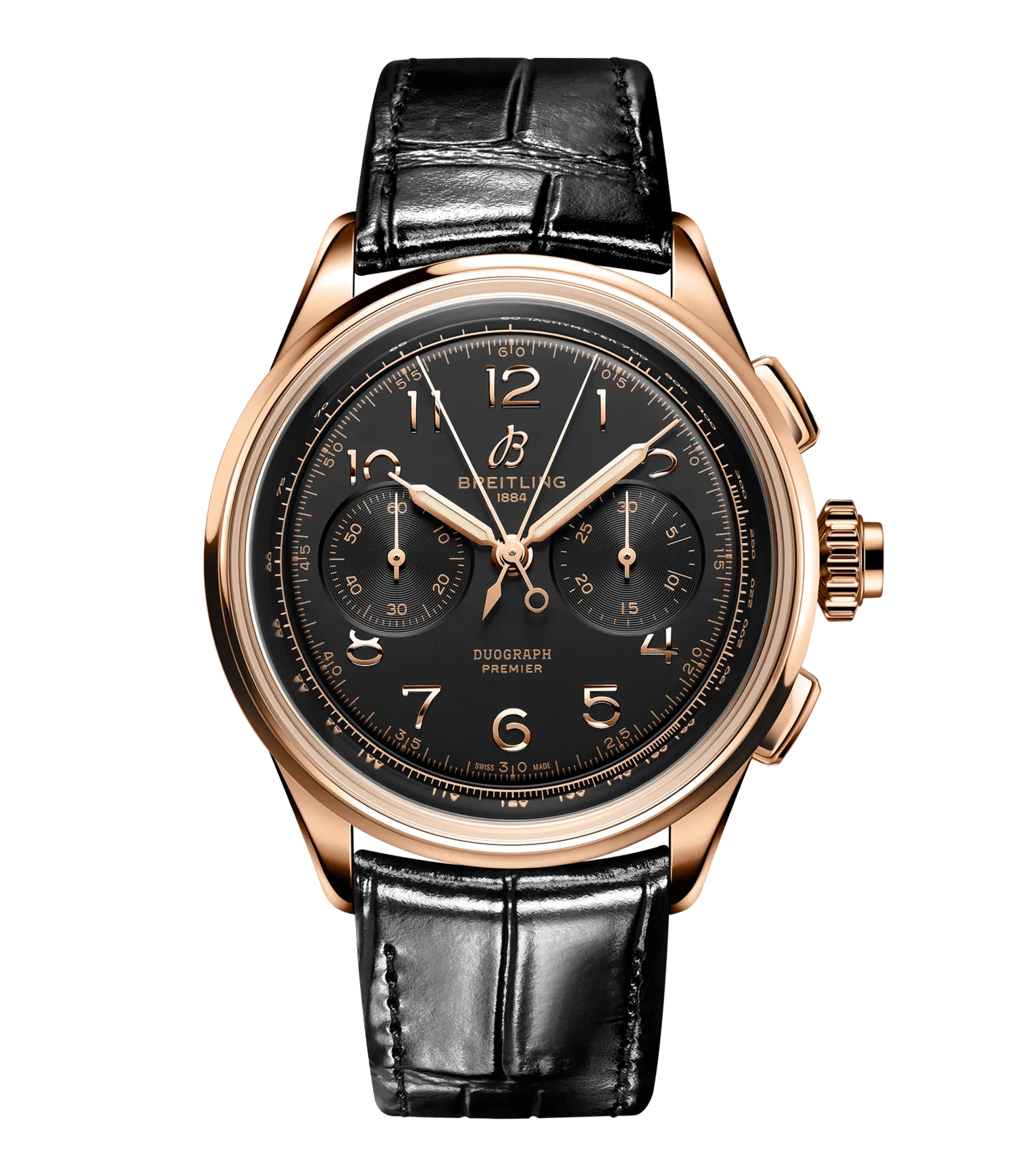 Breitling Premier B15 Duograph 42 Watch with Black Dial