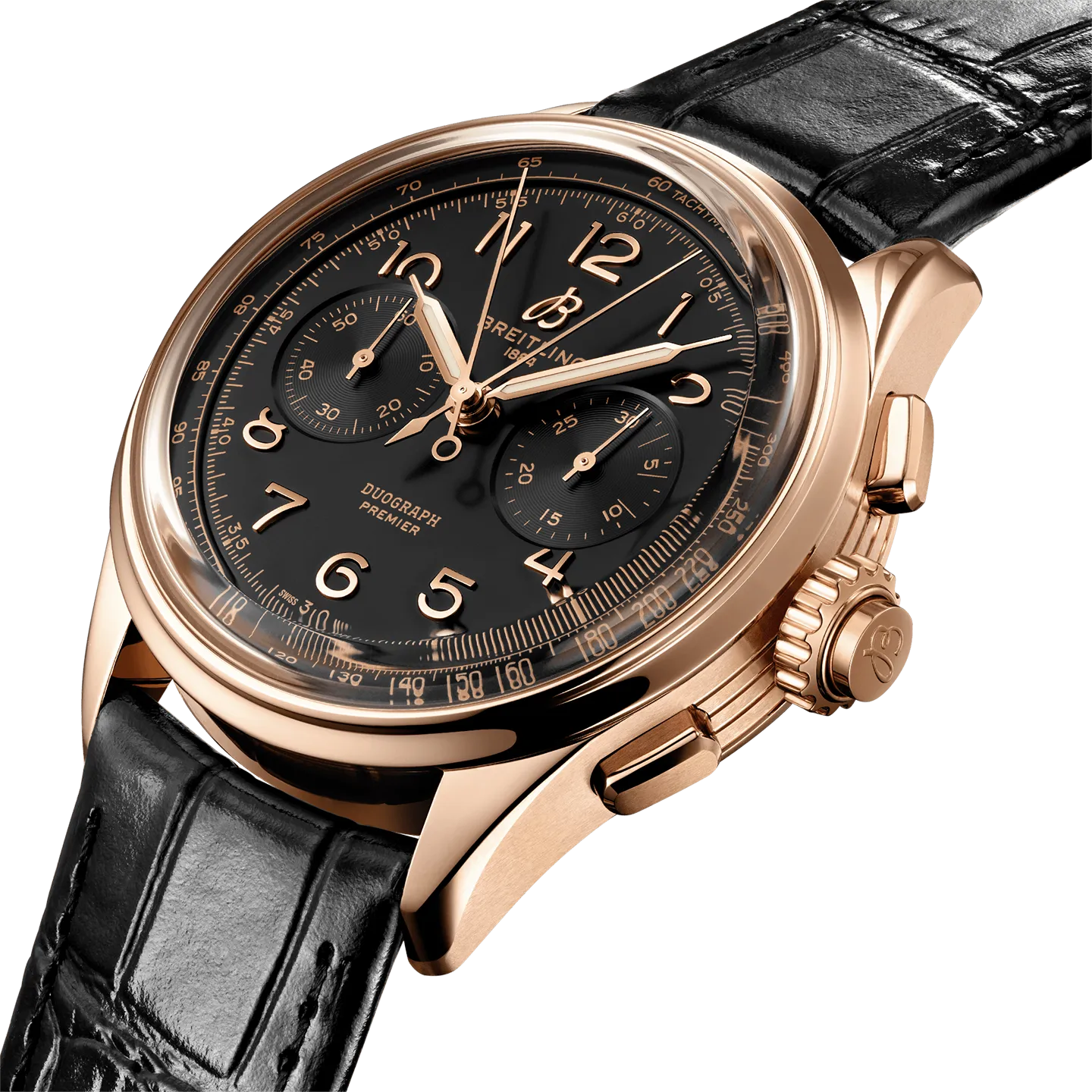 Breitling Premier B15 Duograph 42 Watch with Black Dial