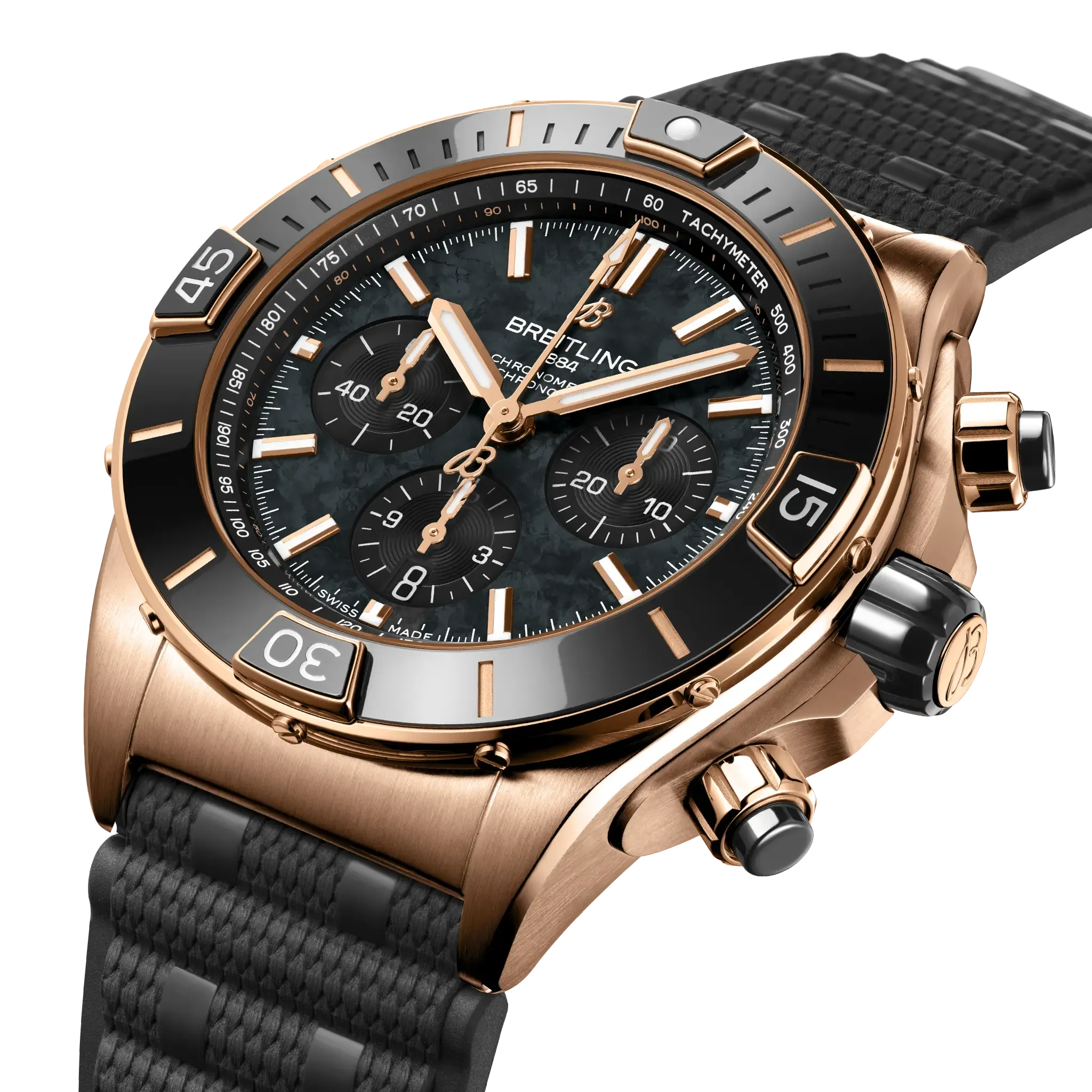 Breitling Super Chronomat B01 44 Watch with Black Rubber Strap
