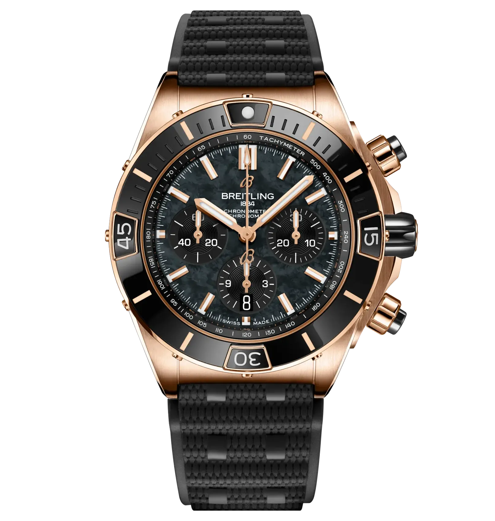 Breitling Super Chronomat B01 44 Watch with Black Rubber Strap