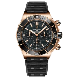 Breitling Super Chronomat B01 44 Watch with Black Rubber Strap