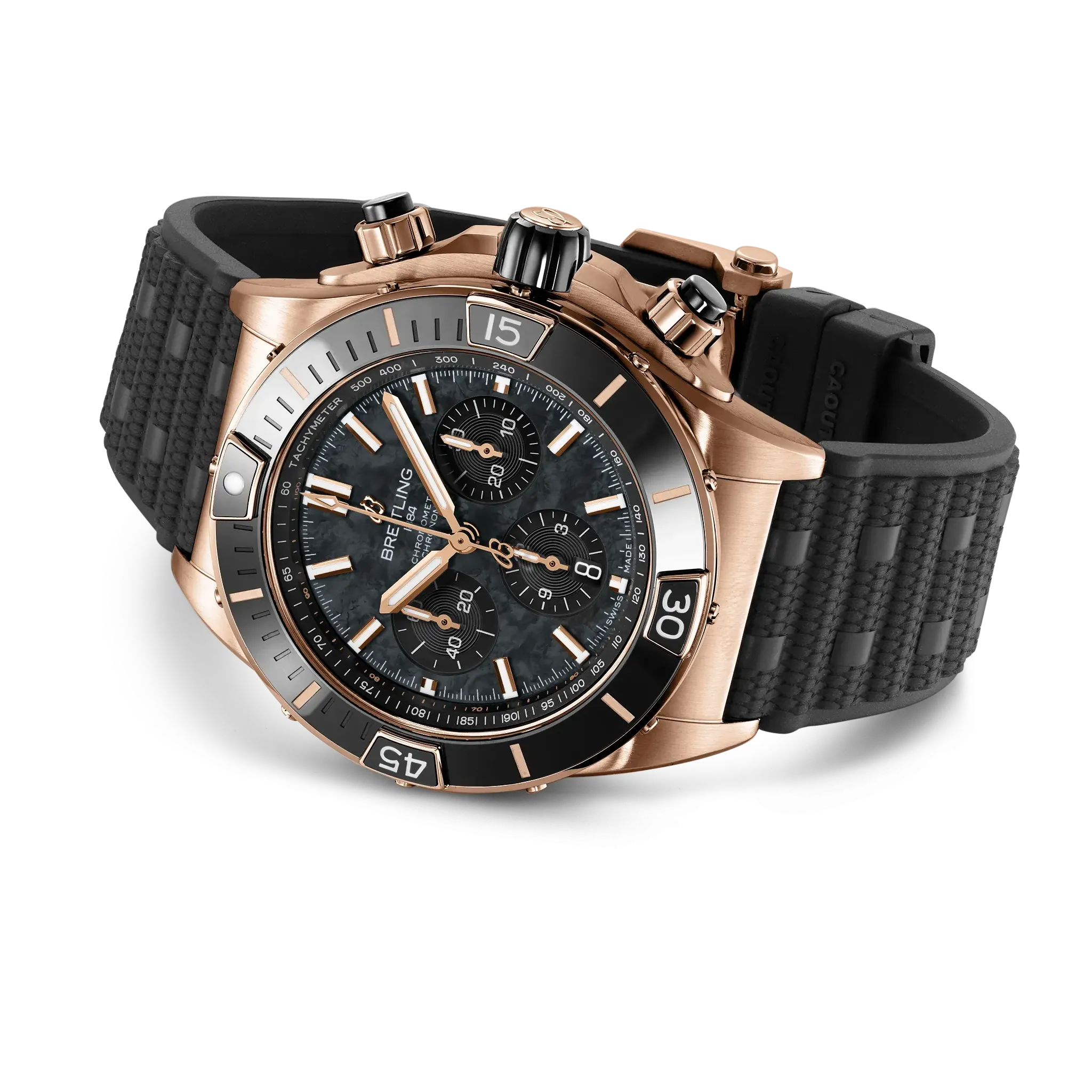 Breitling Super Chronomat B01 44 Watch with Black Rubber Strap