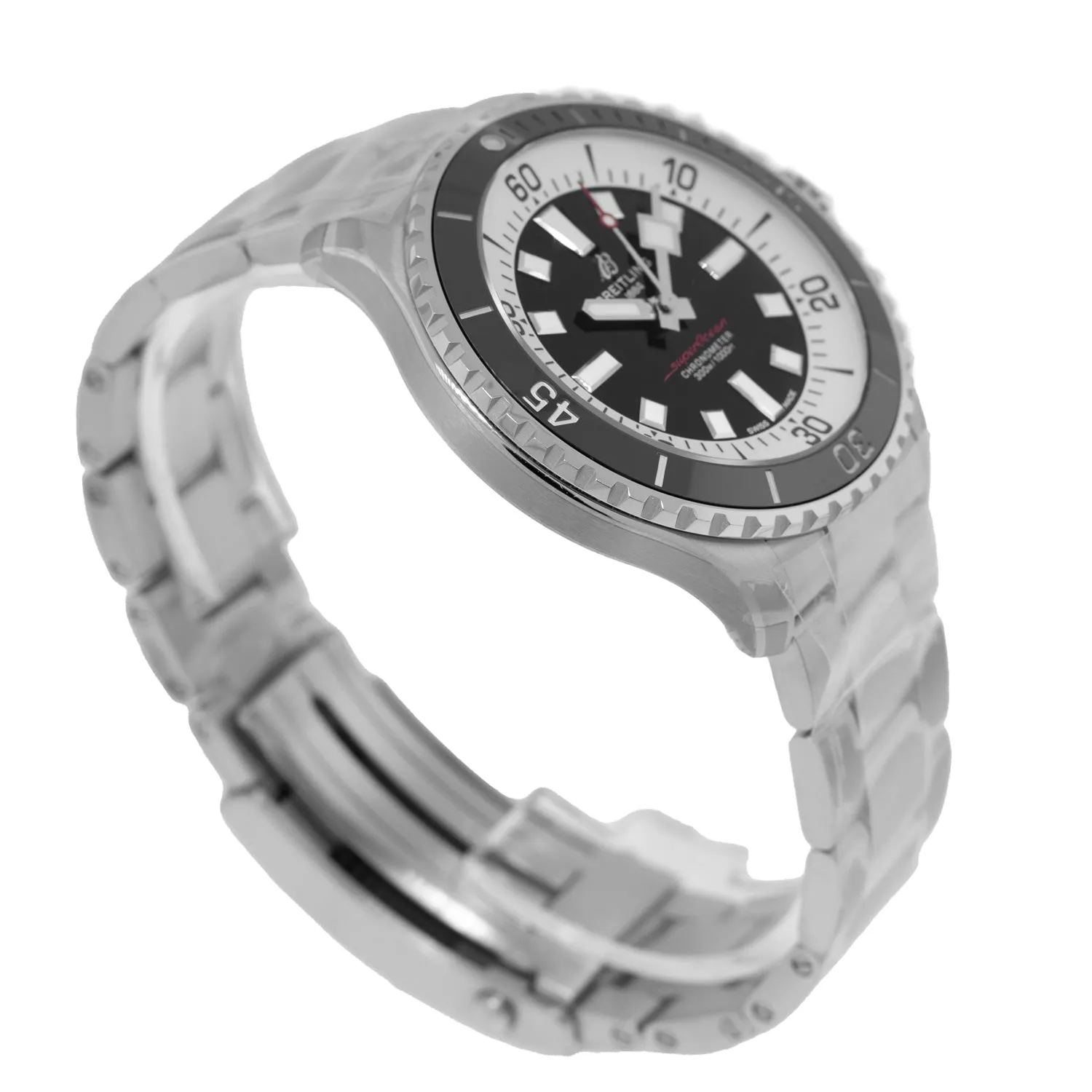 Breitling Superocean 44mm Stainless Steel Black Index Dial Black Bezel A17376