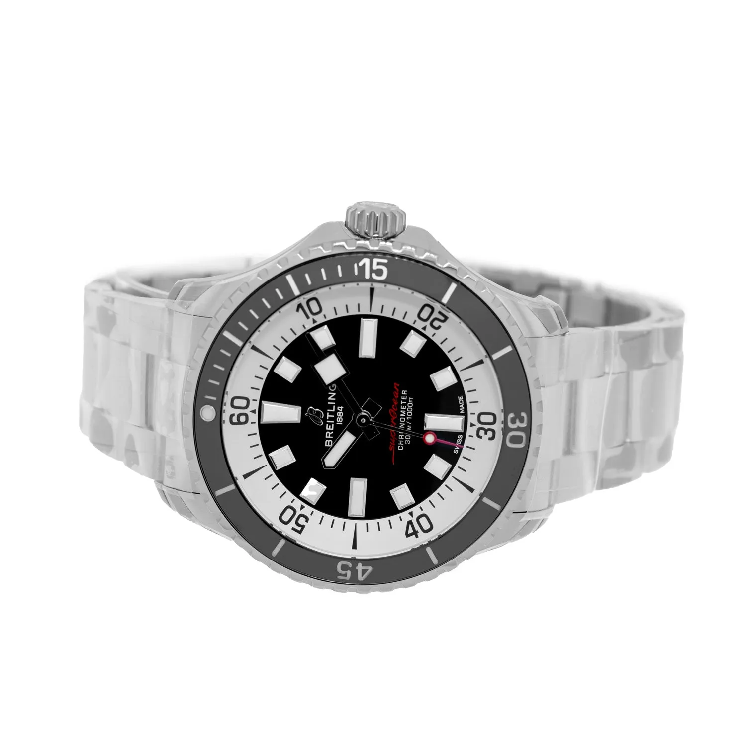 Breitling Superocean 44mm Stainless Steel Black Index Dial Black Bezel A17376
