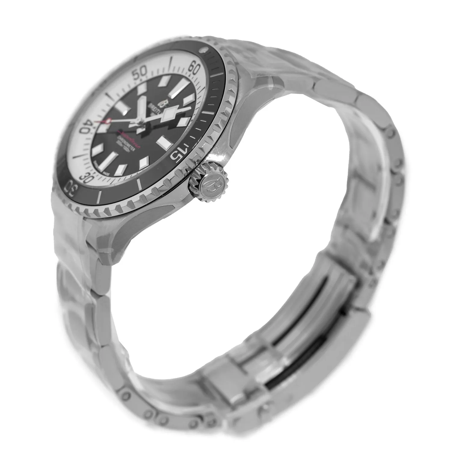 Breitling Superocean 44mm Stainless Steel Black Index Dial Black Bezel A17376