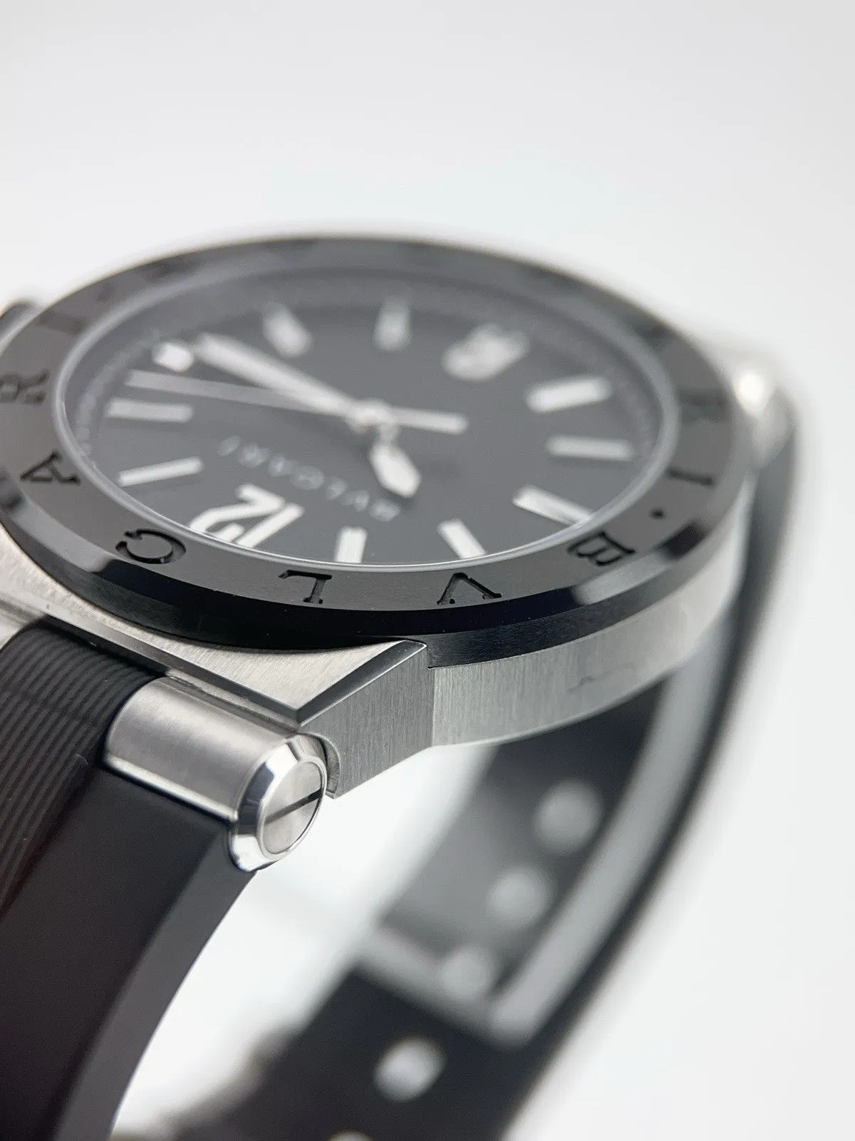 Bulgari Diagono Stainless Steel Black Dial 42mm Automatic Men’s Watch DG42SC