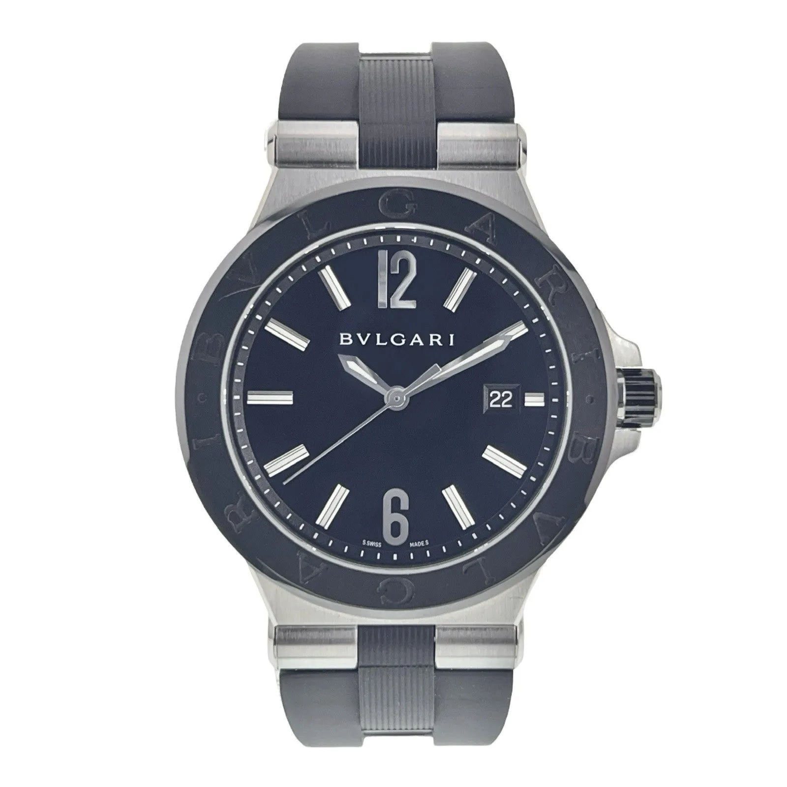 Bulgari Diagono Stainless Steel Black Dial 42mm Automatic Men’s Watch DG42SC