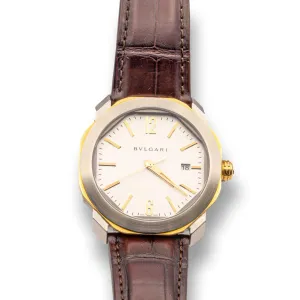 Bulgari Octo Roma 18K Rose Gold and Stainless Steel Mens Watch 41mm
