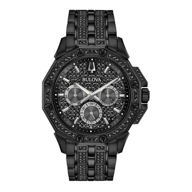 Bulova Octava Mens Chronograph Black Tone Black Crystal Dial Watch