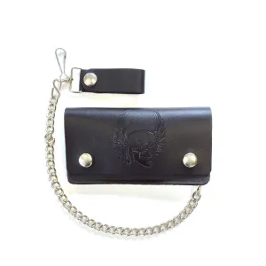 BW402-58  Biker Wallet- Skull w/ Wings