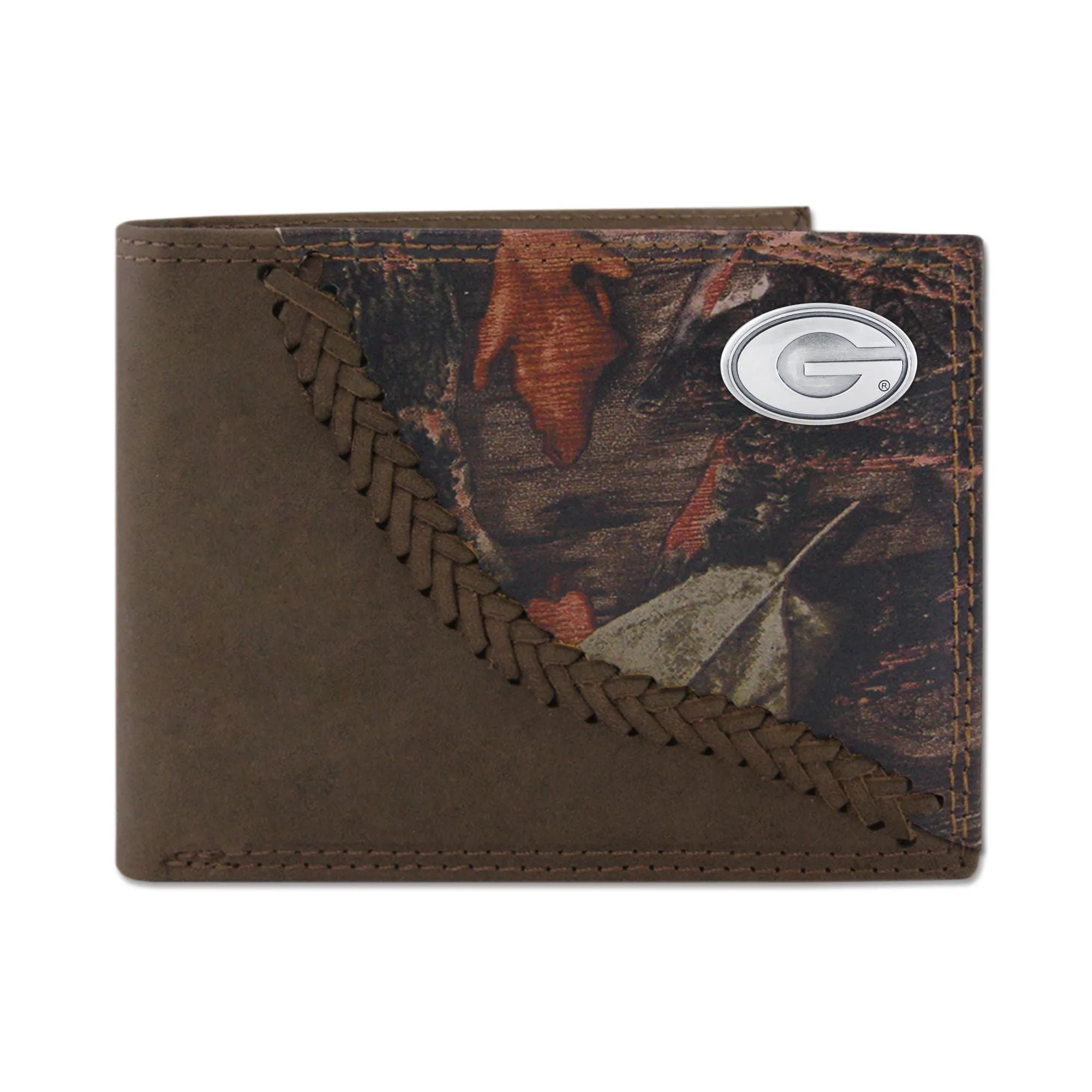 CAMO LEATHER PASSCASE WALLET - UGA