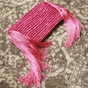 Canggu Fringe Raffia Straw Clutch, in Dragon Fruit