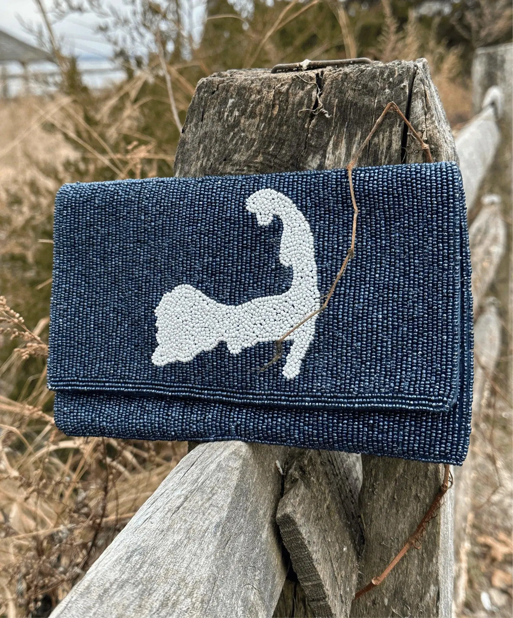Cape Cod Navy Clutch - Embrace Coastal Charm