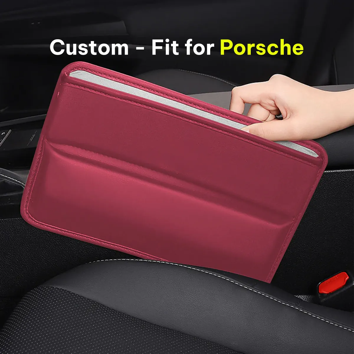 Car Seat Gap Filler Organizer, Custom-Fit For Car, Multifunctional PU Leather Console Side Pocket Organizer for Cellphones, Cards, Wallets, Keys WARL226