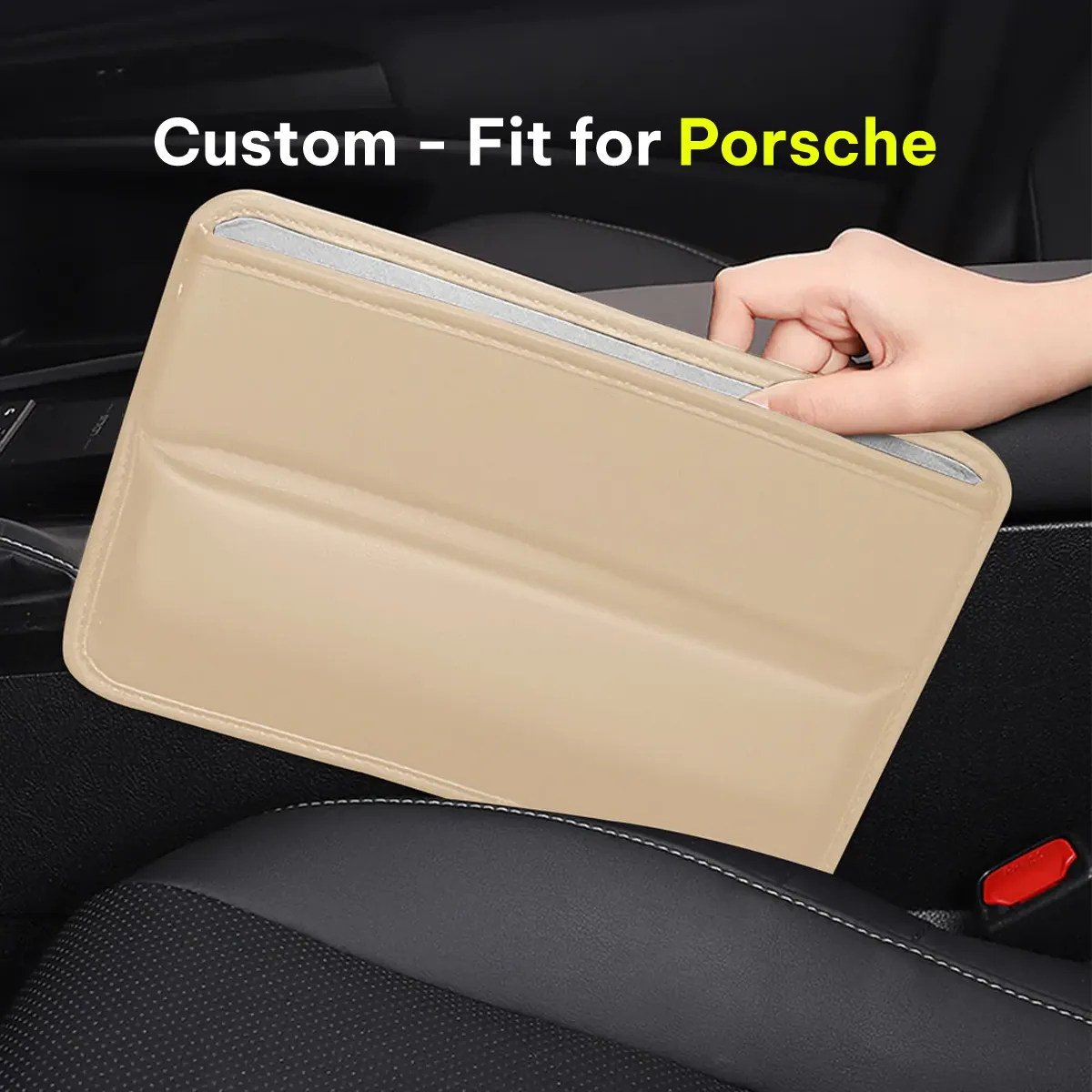 Car Seat Gap Filler Organizer, Custom-Fit For Car, Multifunctional PU Leather Console Side Pocket Organizer for Cellphones, Cards, Wallets, Keys WARL226