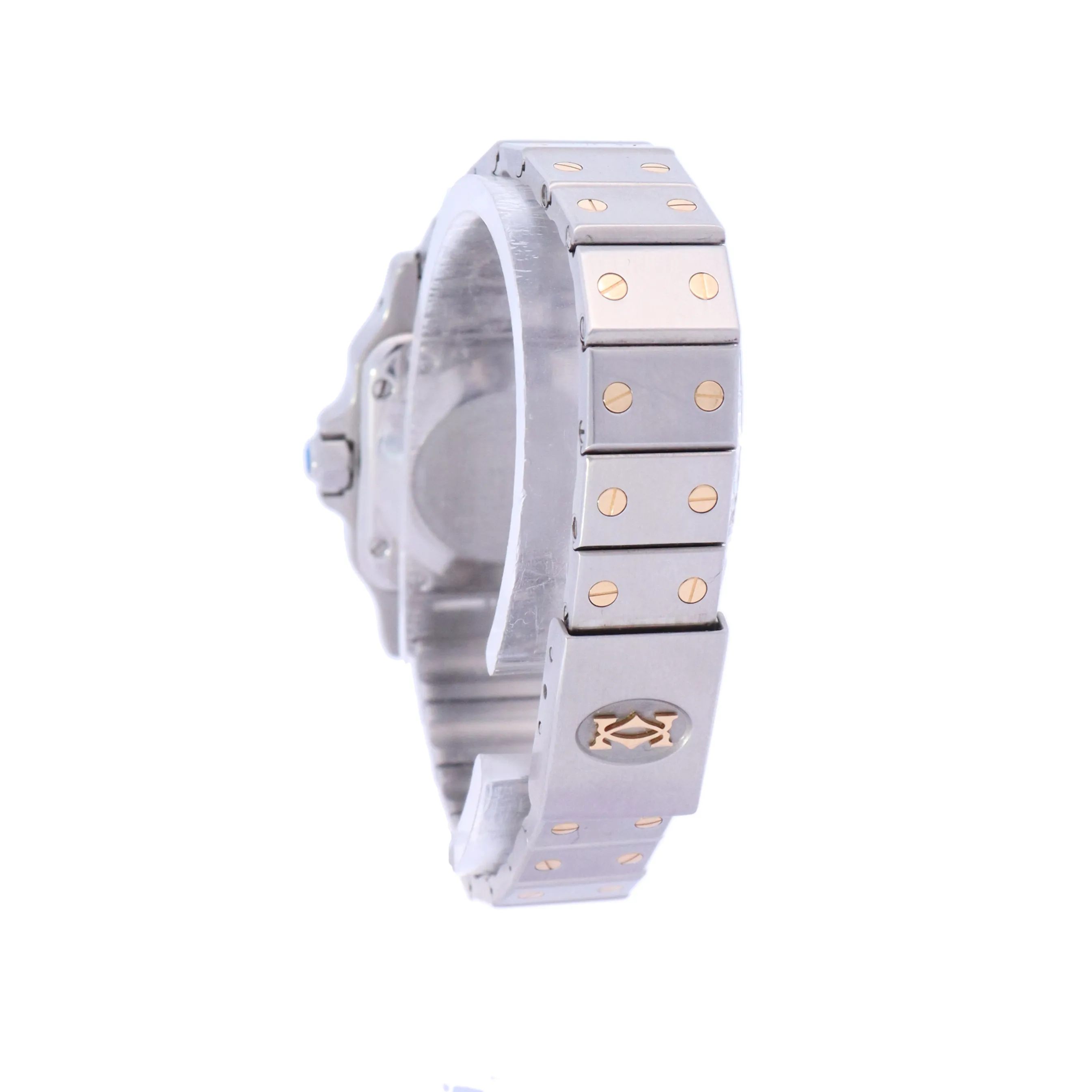 Cartier Santos Galbee Yellow Gold and Stainless Steel 24mm Grey Dial Watch | Ref# AC1430GR