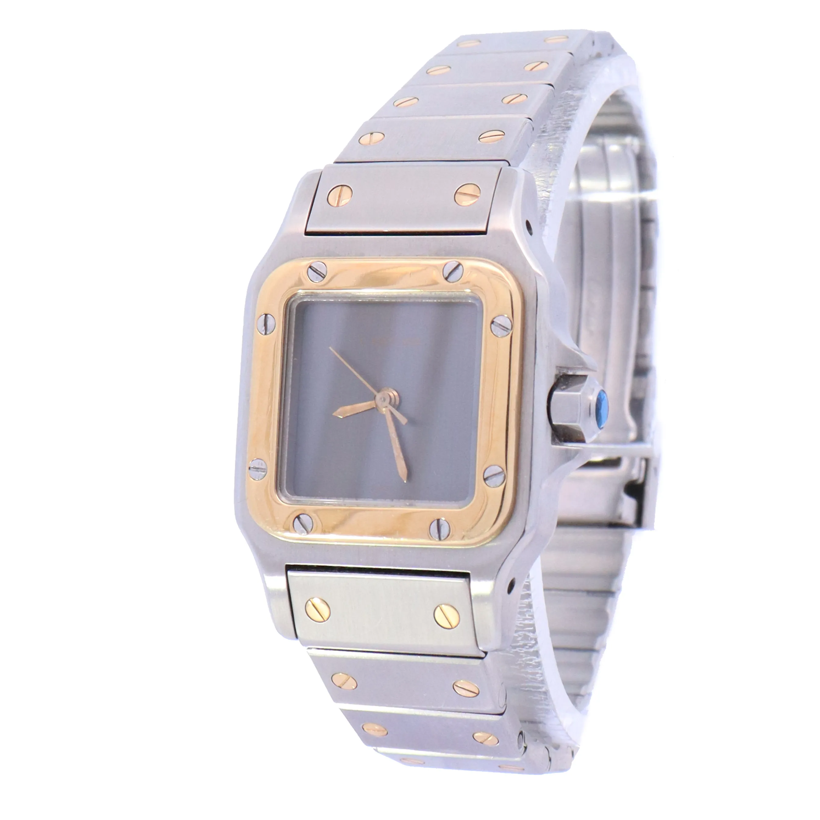 Cartier Santos Galbee Yellow Gold and Stainless Steel 24mm Grey Dial Watch | Ref# AC1430GR