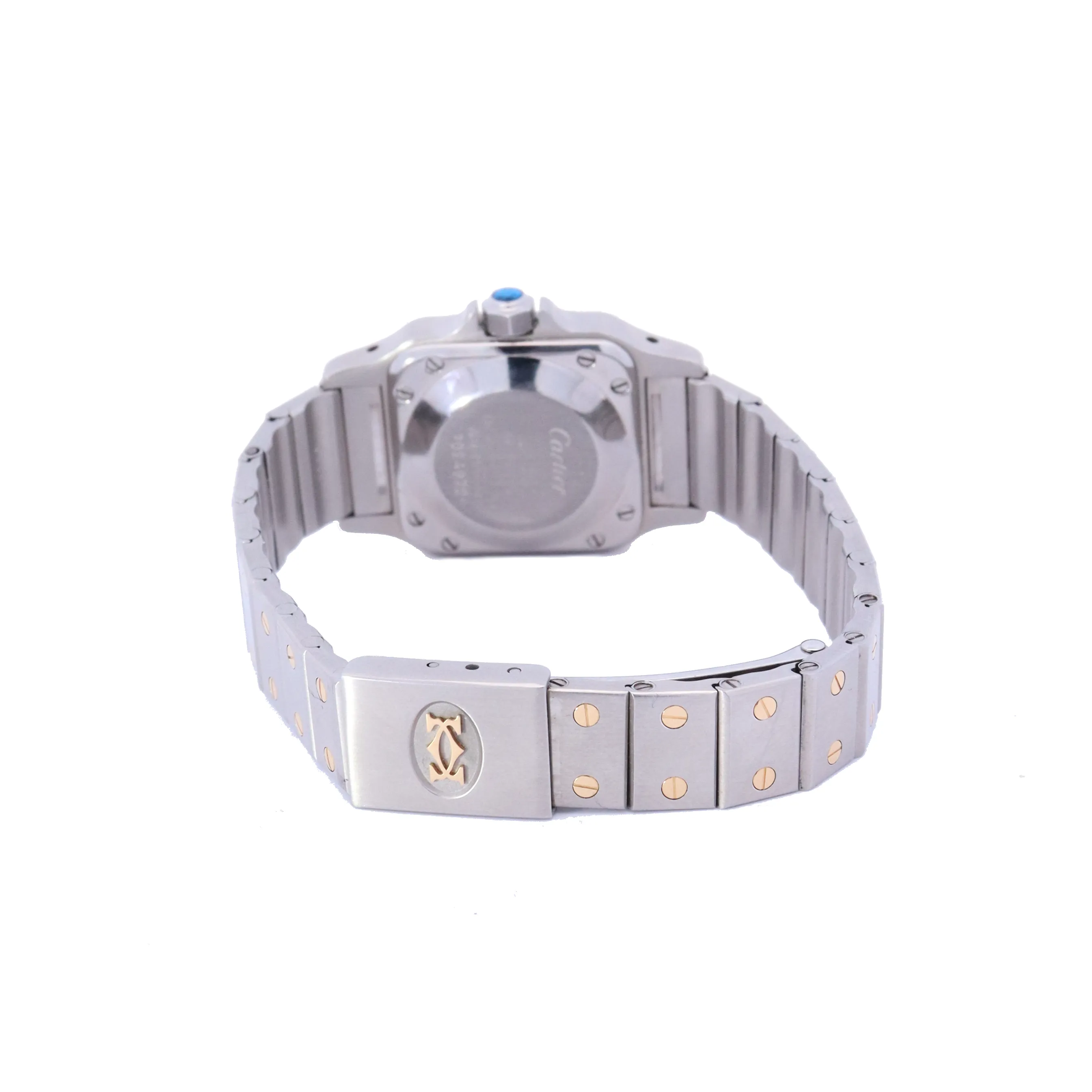 Cartier Santos Galbee Yellow Gold and Stainless Steel 24mm Grey Dial Watch | Ref# AC1430GR