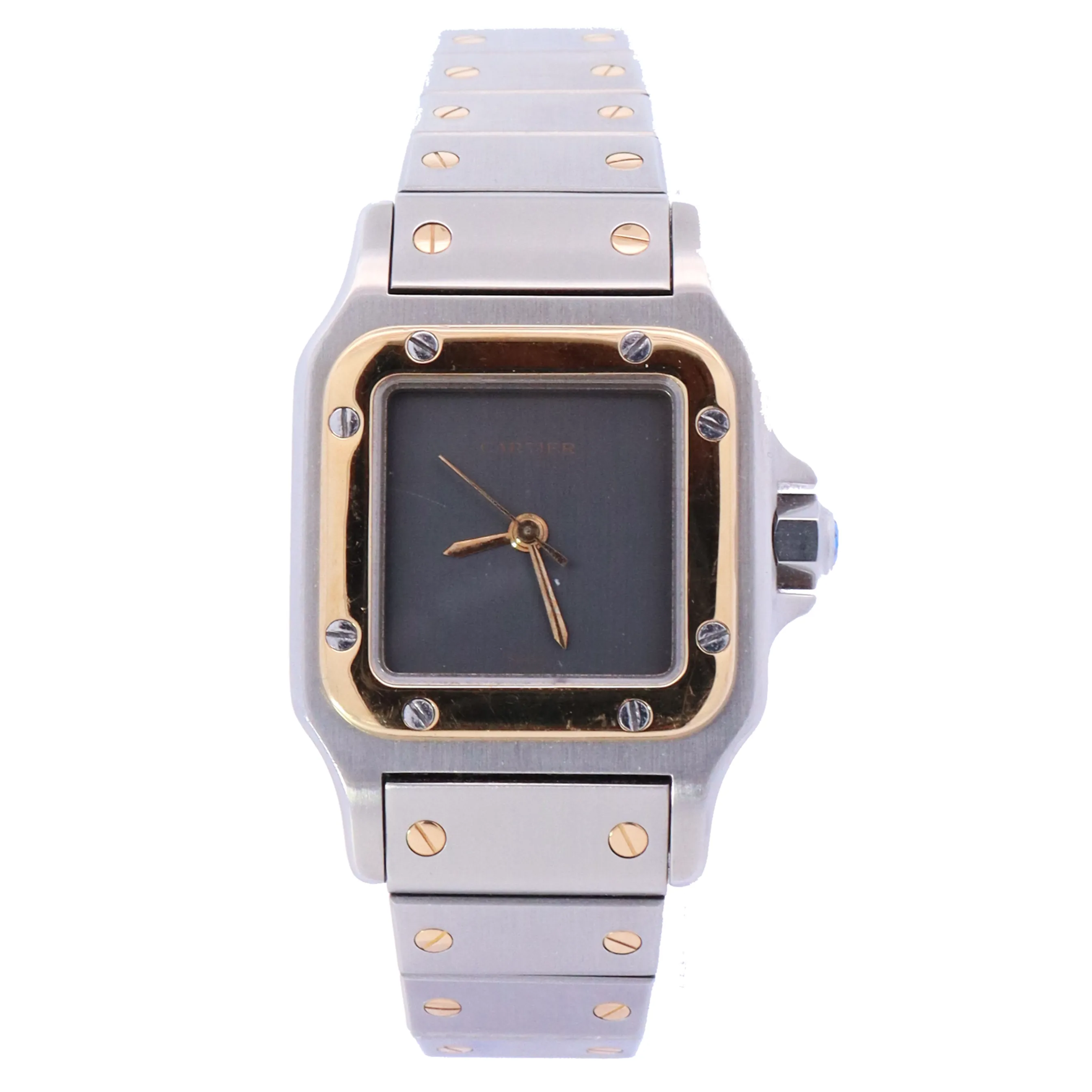 Cartier Santos Galbee Yellow Gold and Stainless Steel 24mm Grey Dial Watch | Ref# AC1430GR