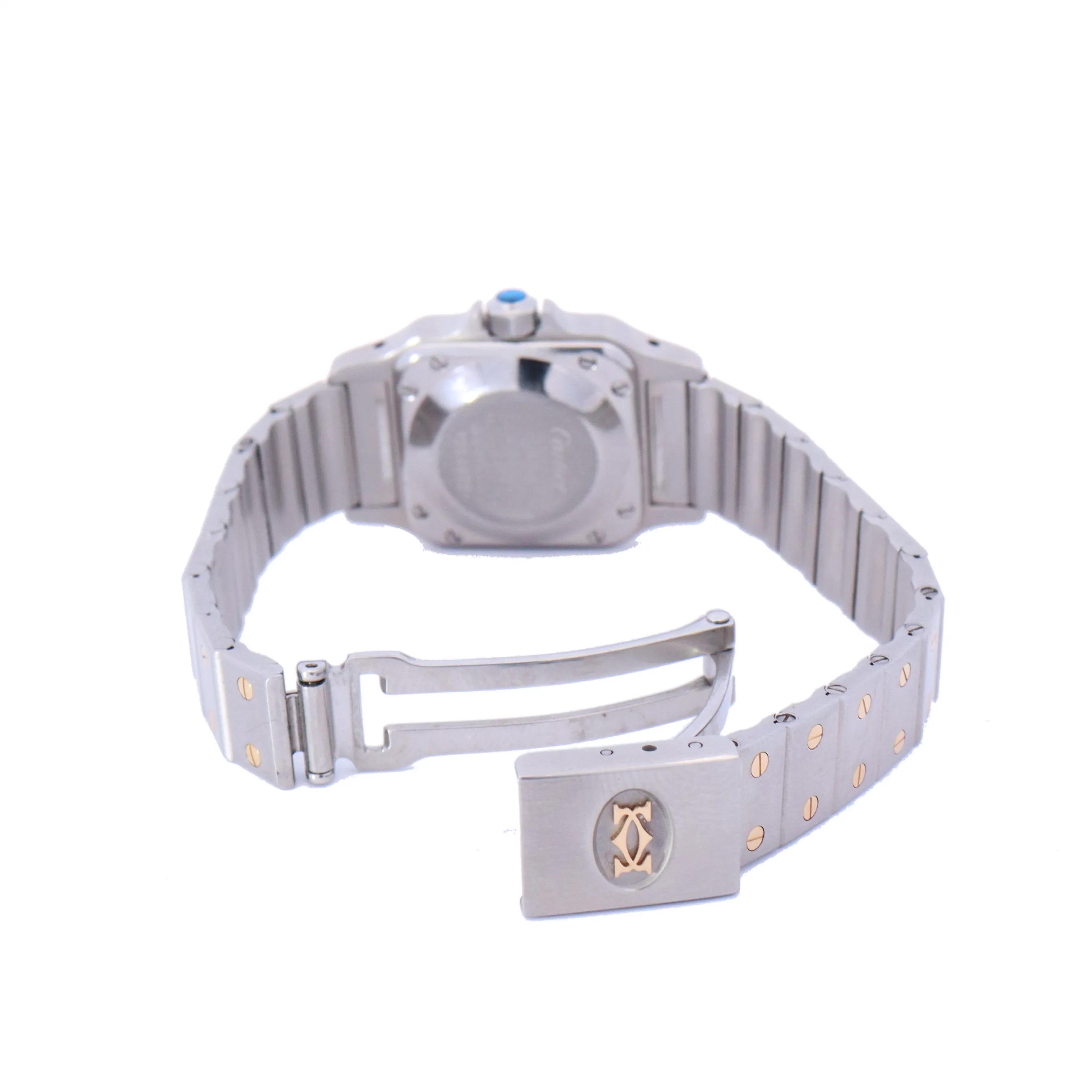Cartier Santos Galbee Yellow Gold and Stainless Steel 24mm Grey Dial Watch | Ref# AC1430GR