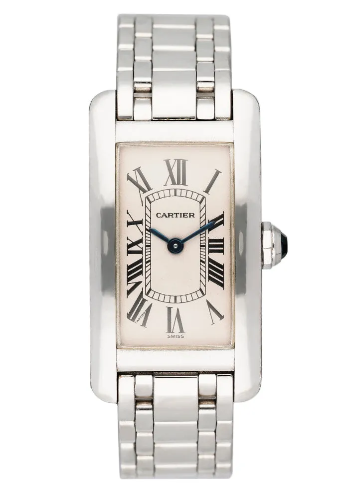 Cartier Tank Americaine 1713 18K White Gold Ladies Watch
