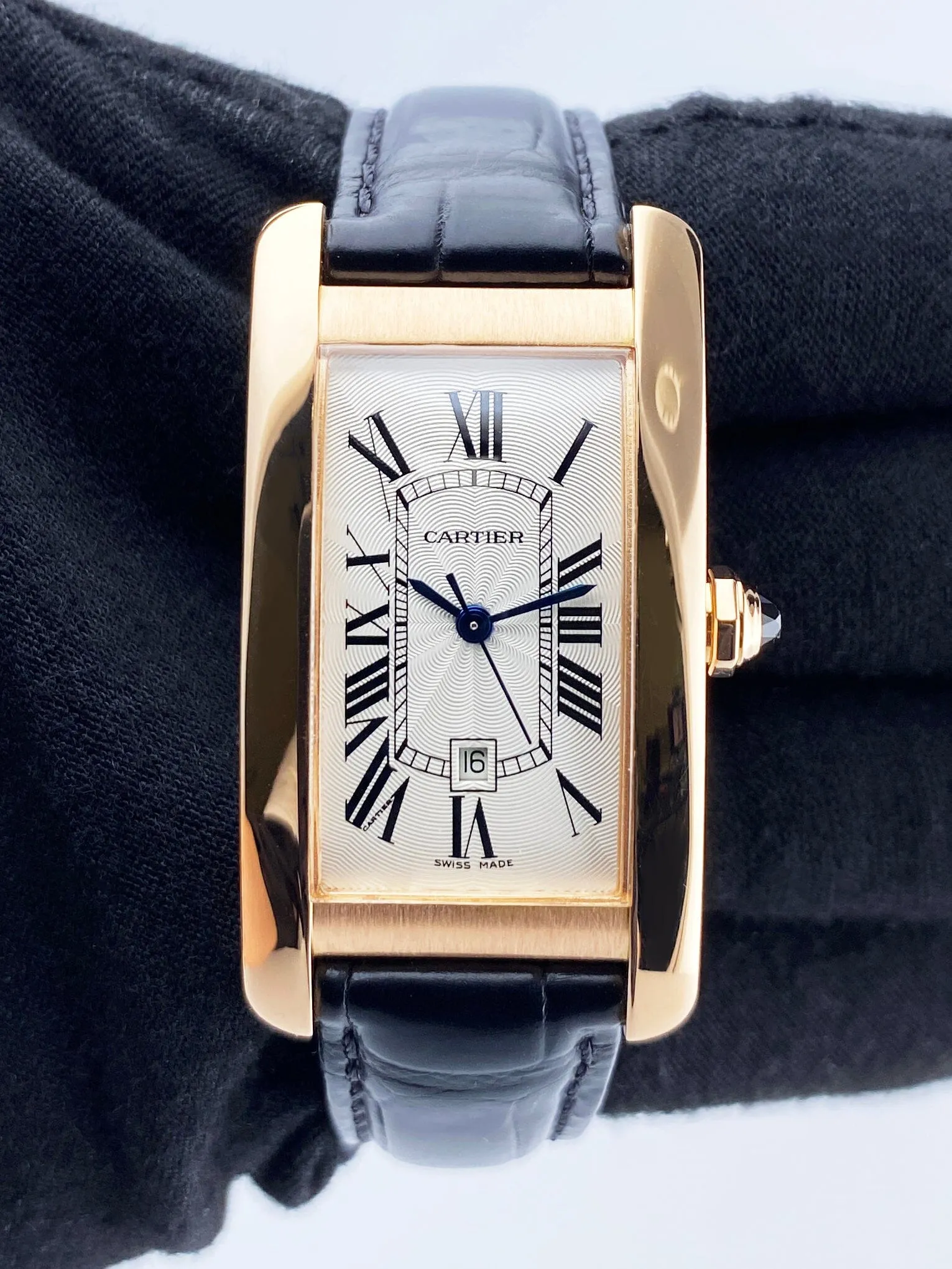 Cartier Tank Americaine W2620030 18K Rose Gold Ladies Watch Box Papers