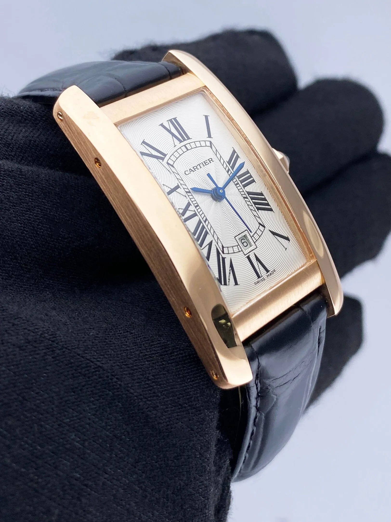 Cartier Tank Americaine W2620030 18K Rose Gold Ladies Watch Box Papers