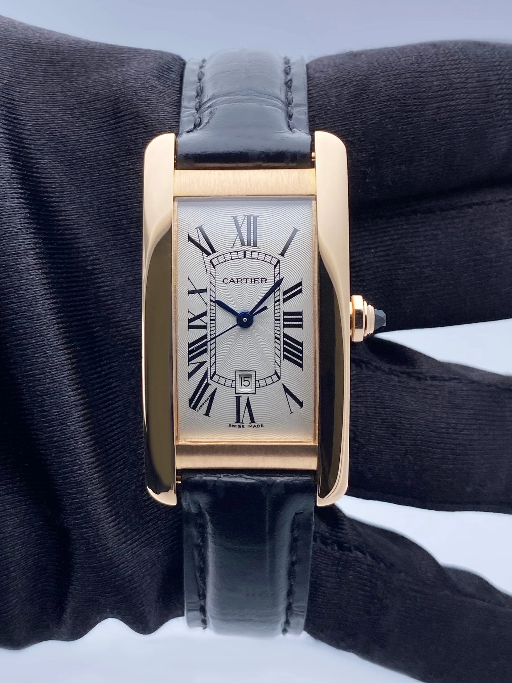 Cartier Tank Americaine W2620030 18K Rose Gold Ladies Watch