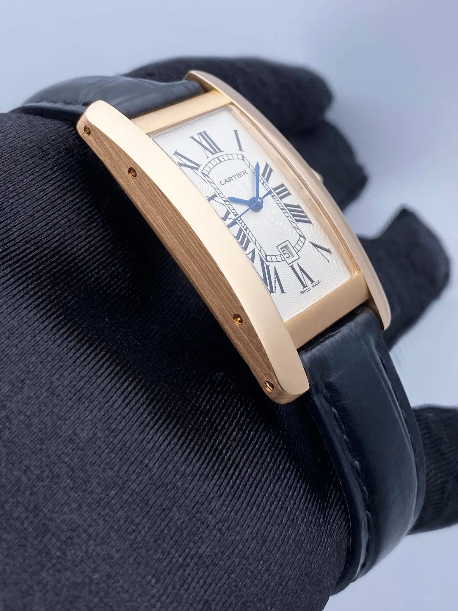 Cartier Tank Americaine W2620030 18K Rose Gold Ladies Watch